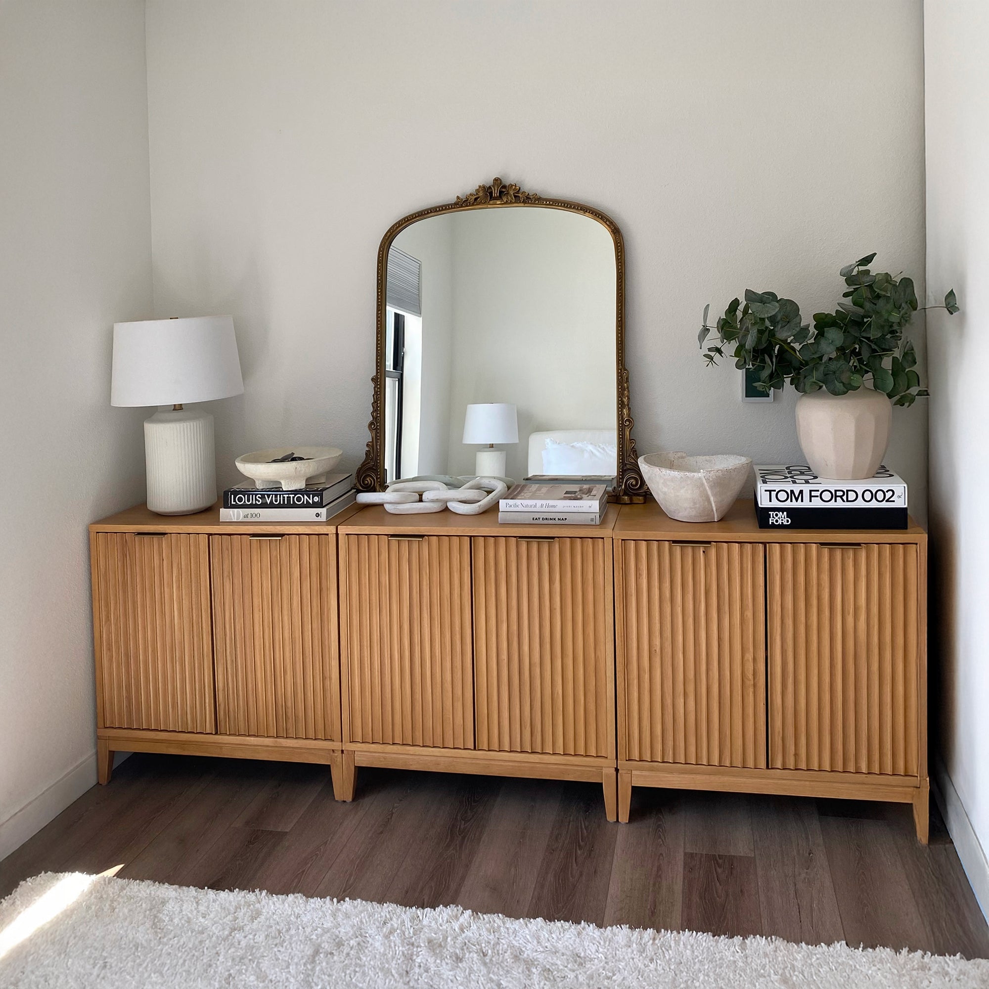 Jasper Set of 3 Warm Pine Wood Storage Cabinet Doors | Nathan James