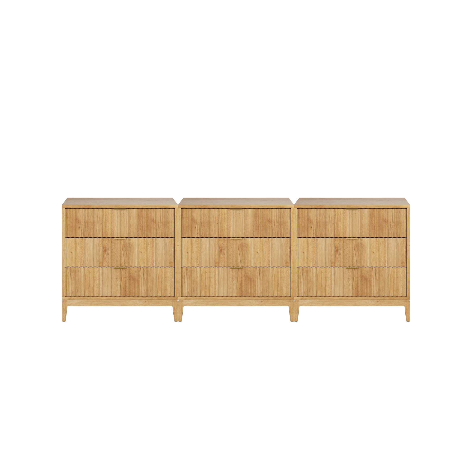 Jasper Dresser Warm Pine Wood Set of 3 Mid-Century | Nathan James