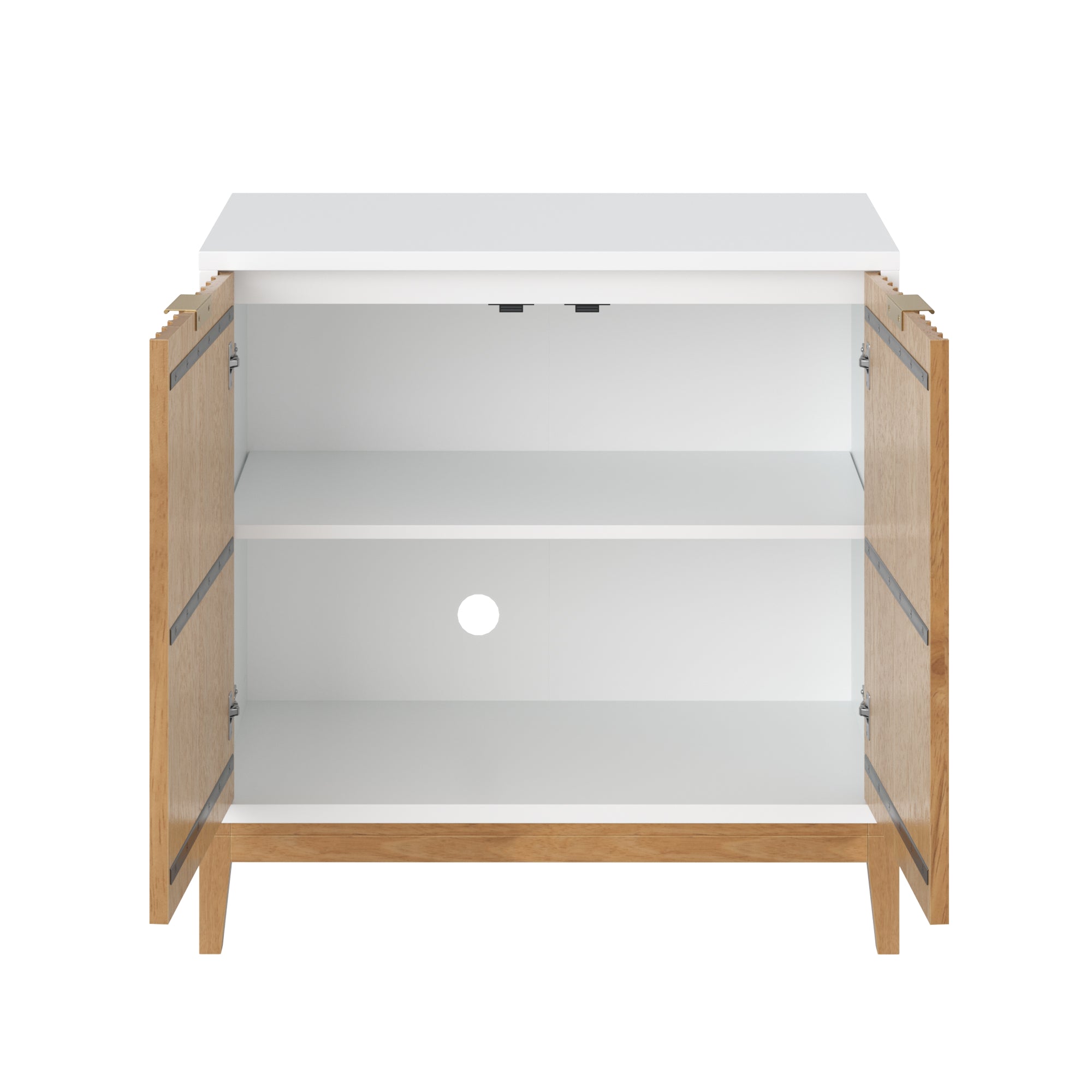 Jasper Boho Wood Fluted Storage Cabinet White Set of 3 | Nathan James