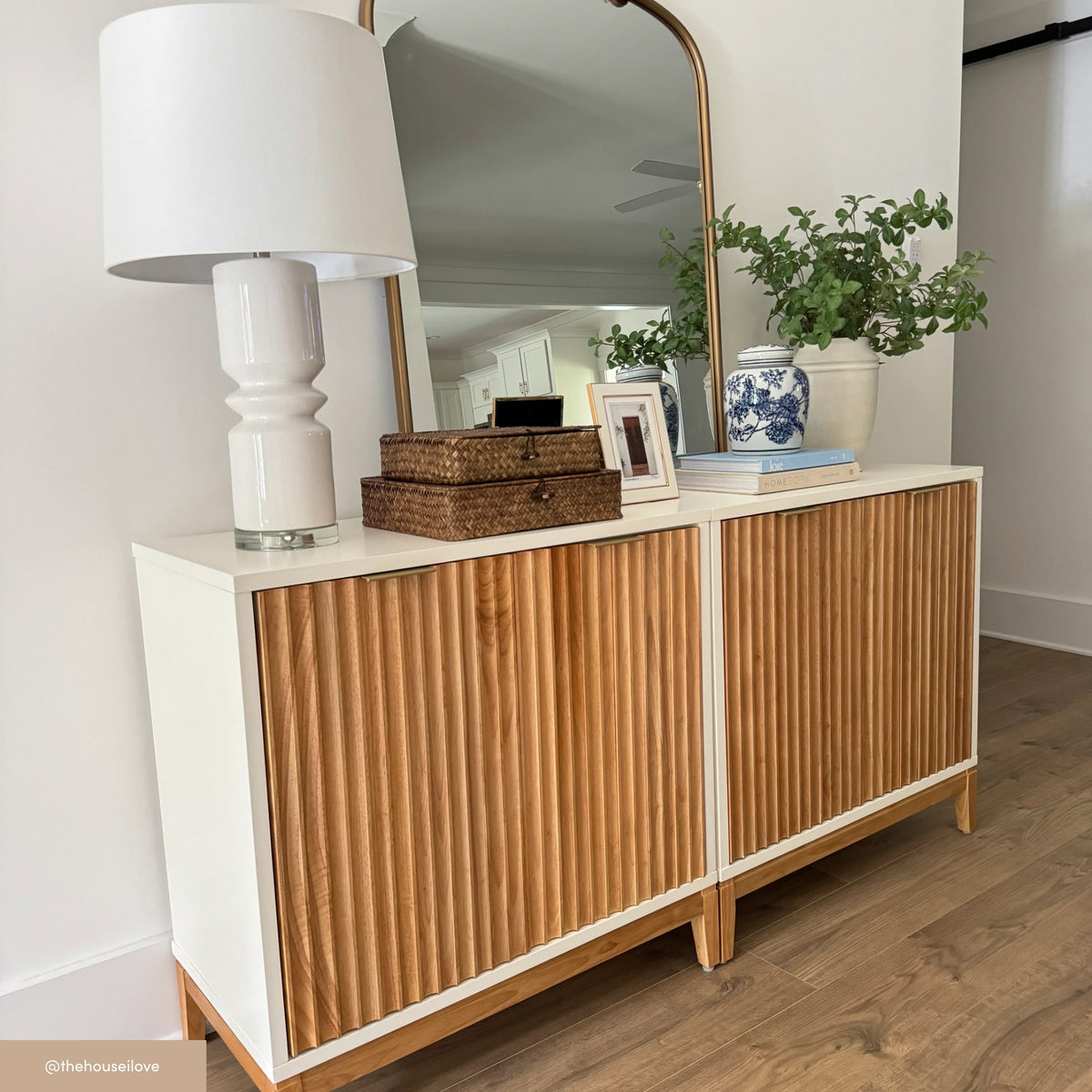 Fluted Storage Unit Jasper Boho Wood Fluted Storage Cabinet White | Nathan James