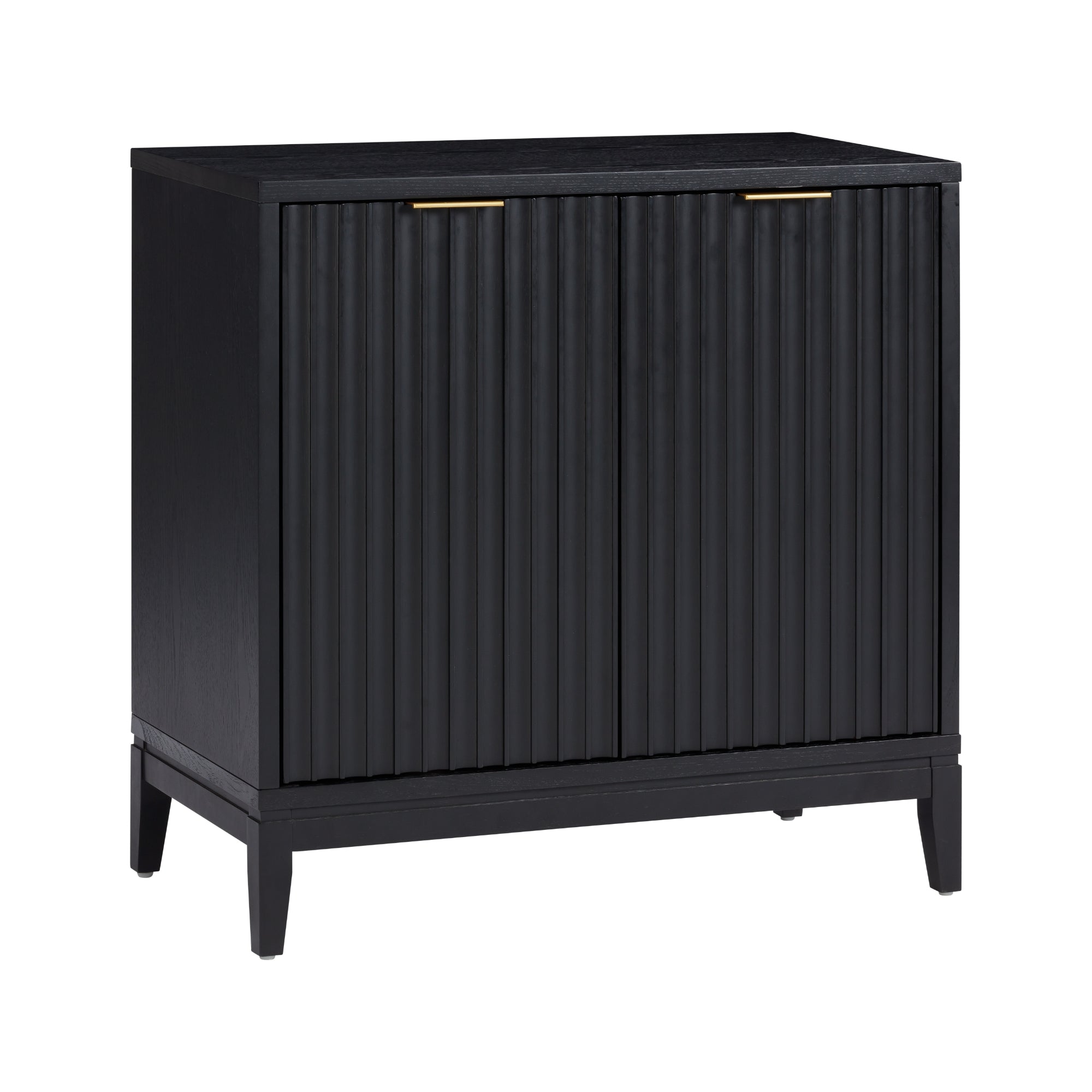 Jasper Boho Wood Fluted Storage Cabinet Black | Nathan James