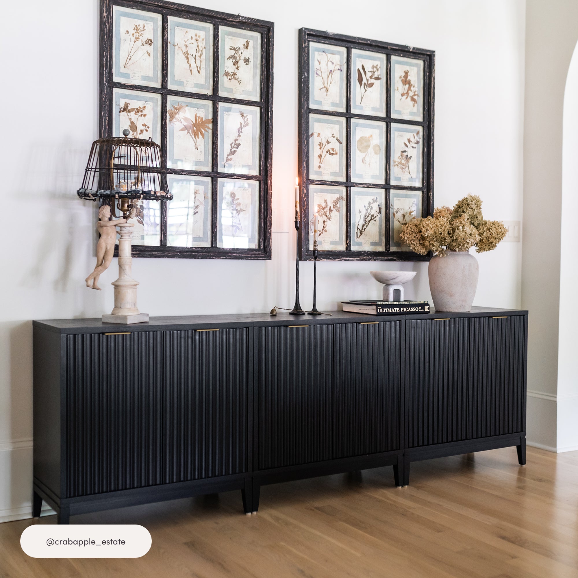 Jasper Credenza Black Oak Set of 3 Mid-Century | Nathan James