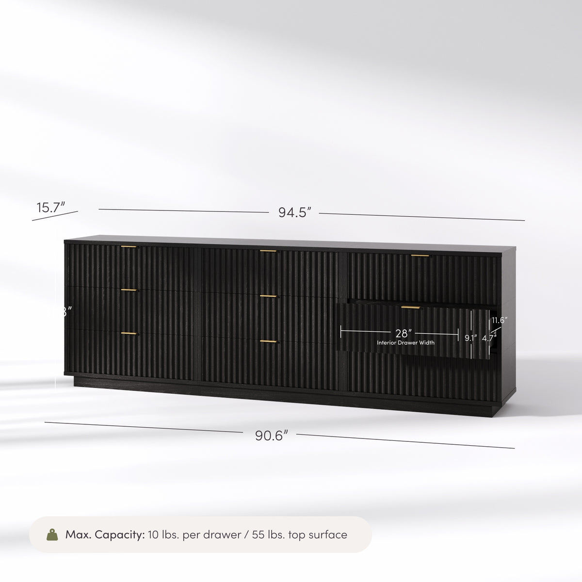 Modern Stackable 9-Drawer Modular Dresser Black Oak - Nathan James