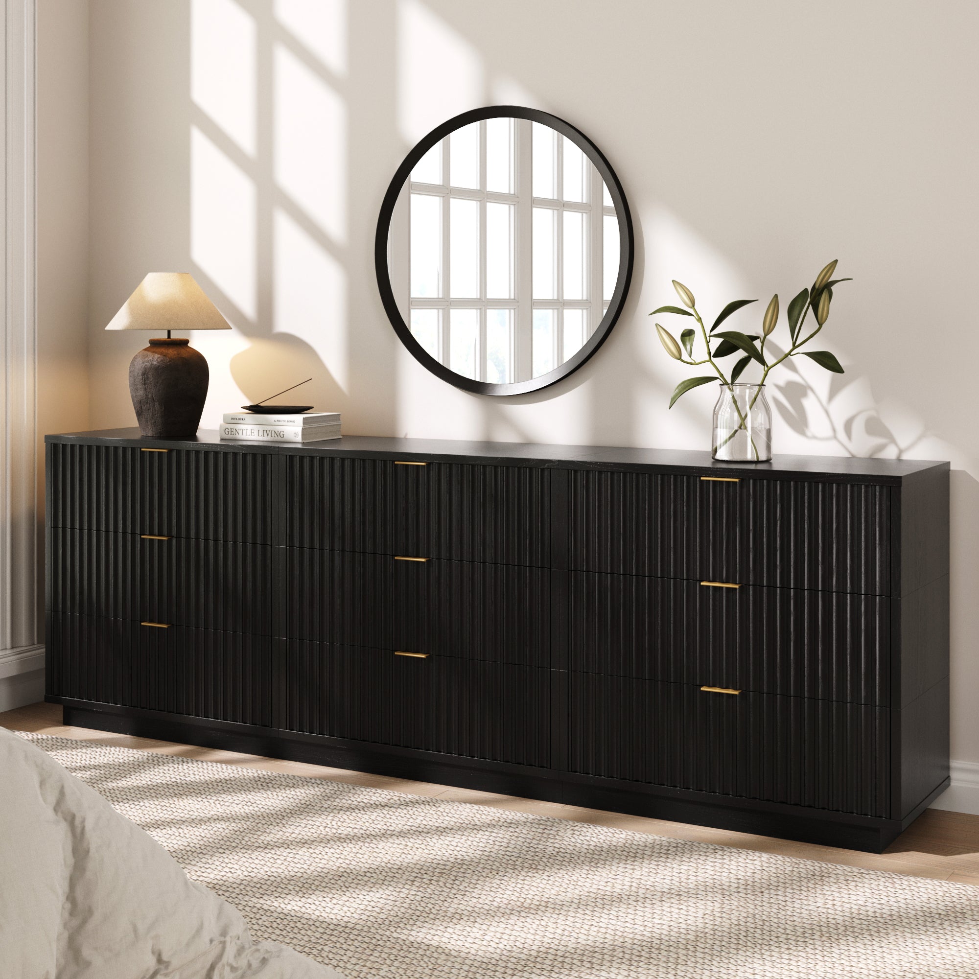 Jasper Dresser Black Oak Modular 9-Drawer Stackable | Nathan James