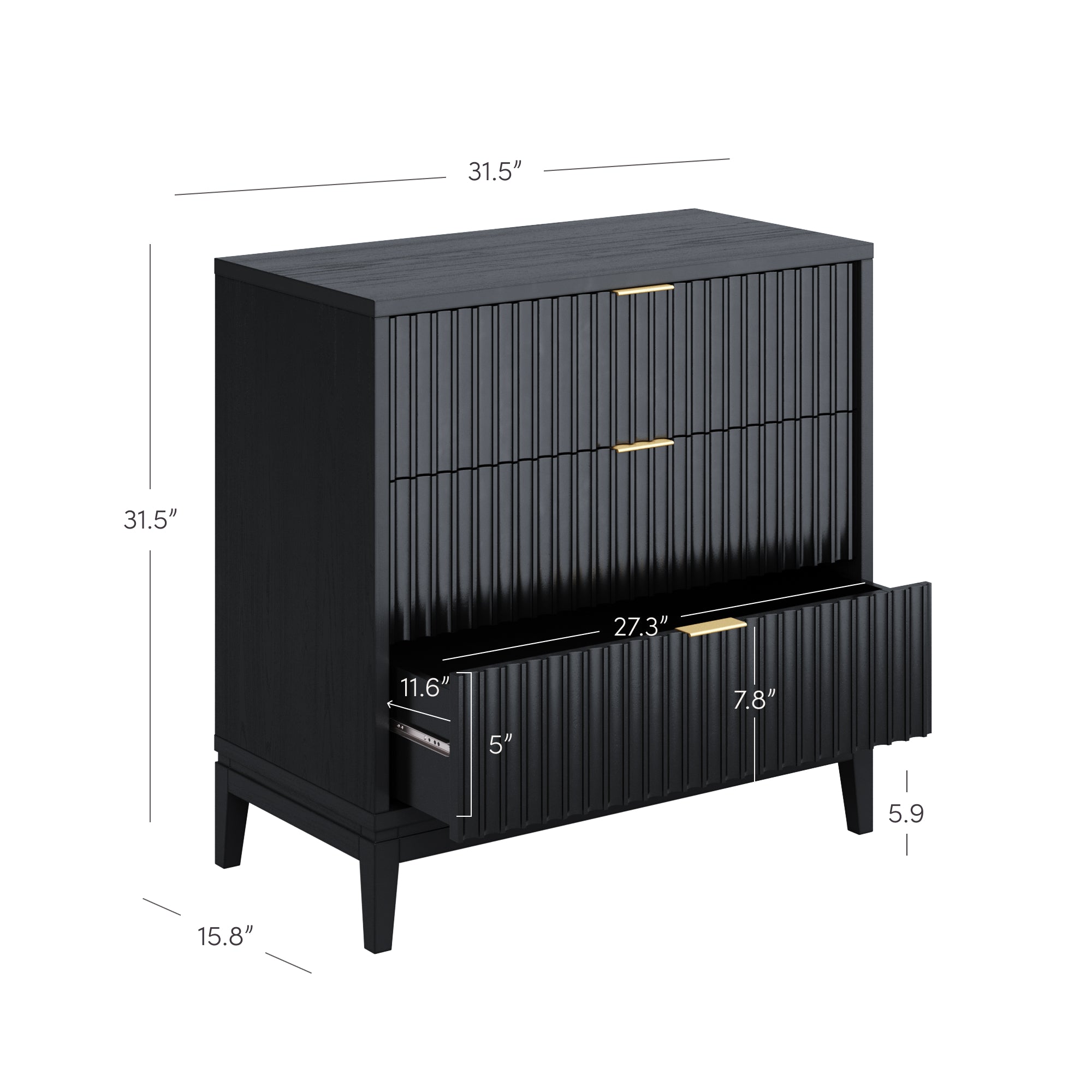 In the Woods...ブラックメタル　blackl Jasper Credenza Black Oak Set of 3 Mid-Century | Nathan James
