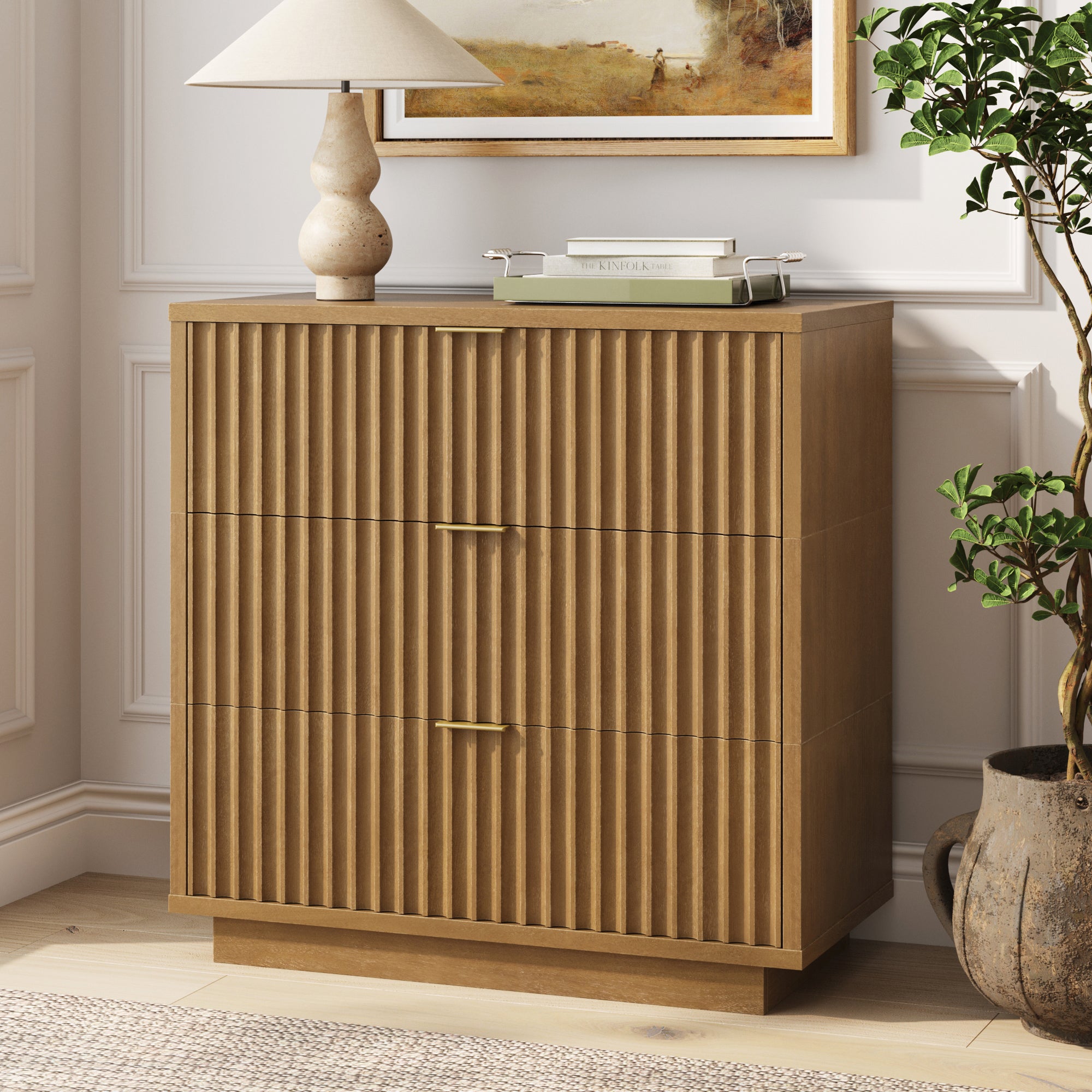 Drowzee　スリープ ● シャドウレス　Shadowless　ウィザーズ Jasper Dresser Modular 3-Drawer Light Brown | Nathan James