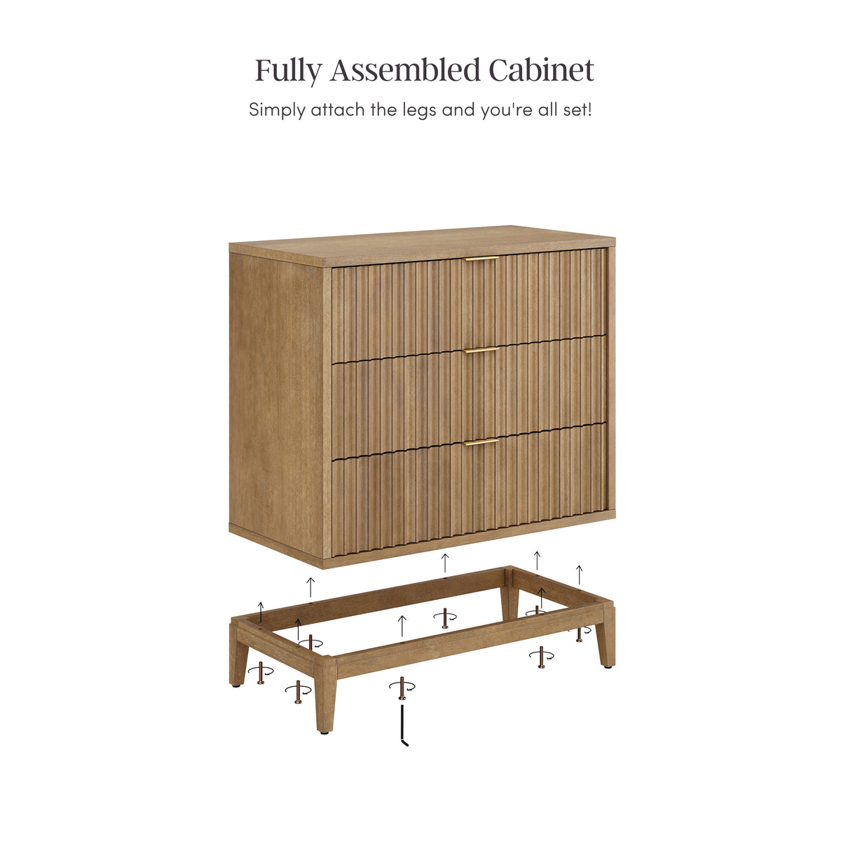 Bohemian Solid Wood 3-Drawer Fluted Dresser Light Brown (Set of 2) Bohemian Solid Wood 3-Drawer Fluted Dresser Light Brown (Set of 2)