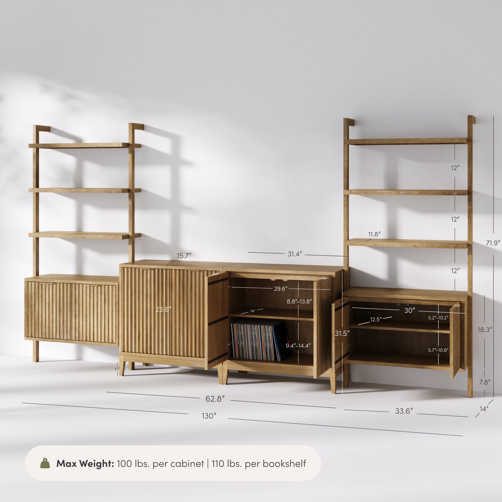 Jasper Entertainment Center Wood Medium Brown Modern | Nathan James