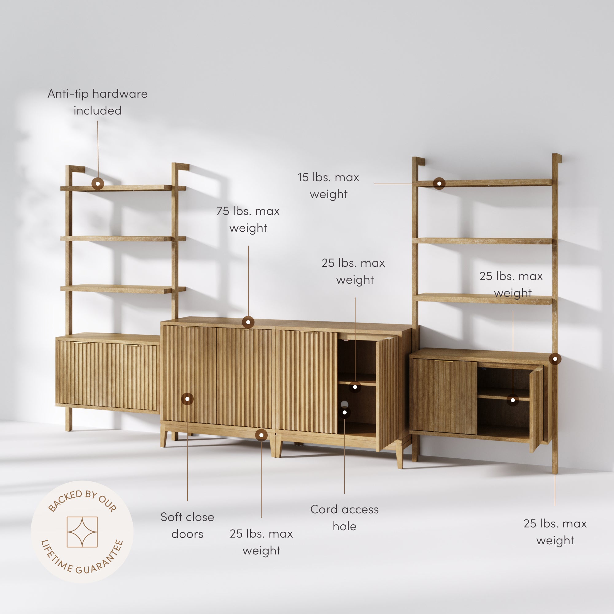 Jasper Modern Entertainment Center Medium Brown | Nathan James