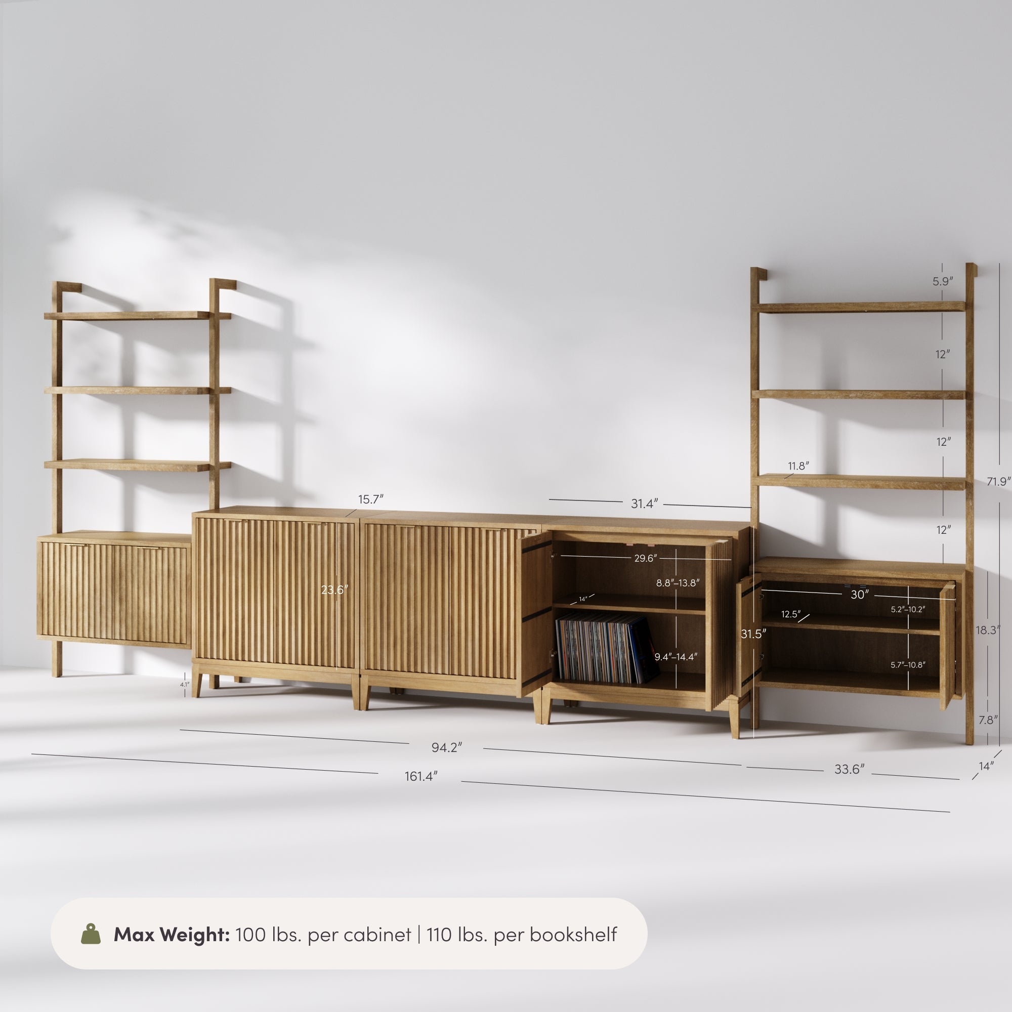 Jasper Entertainment Center Light Brown Wood | Nathan James