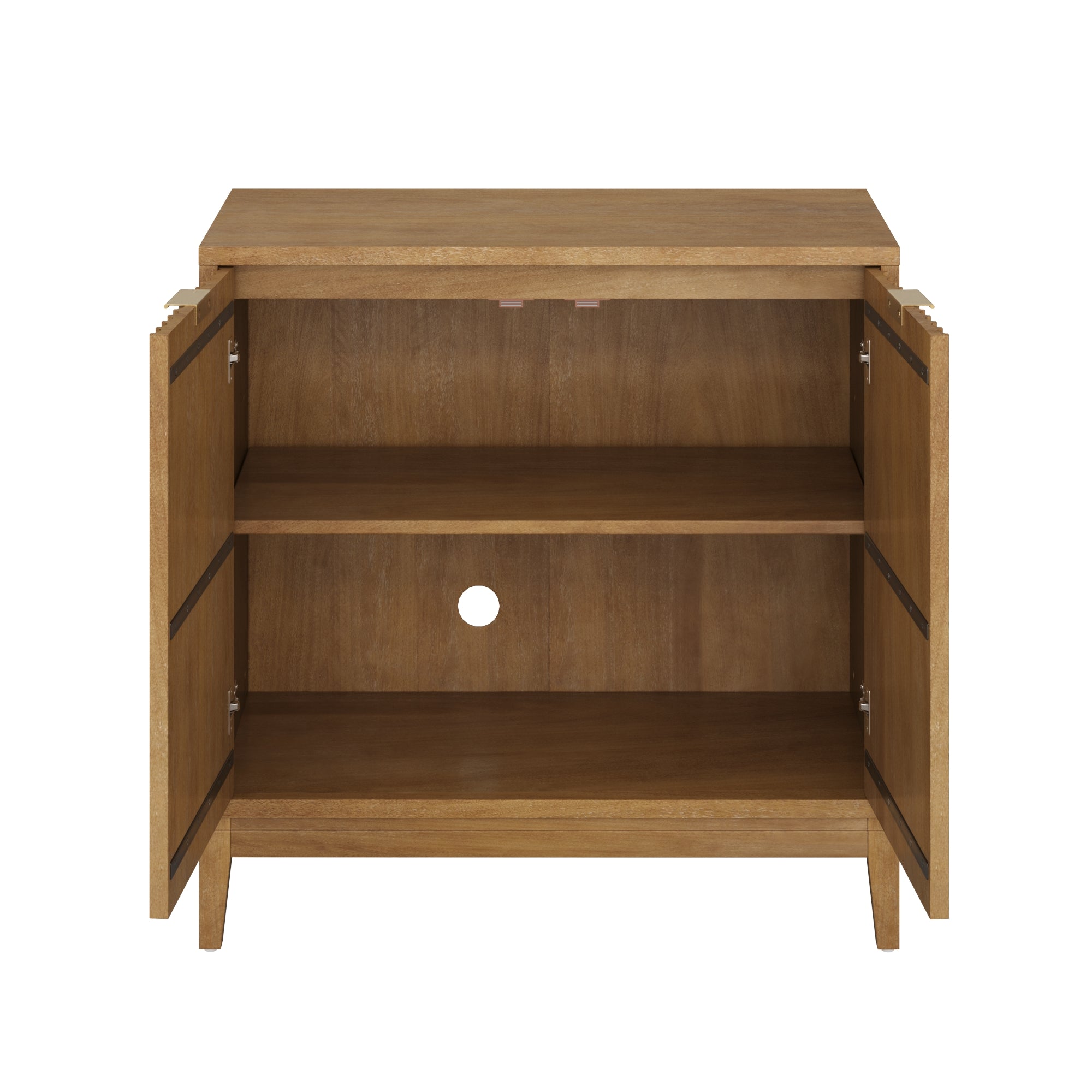 Jasper Mid-Century Fluted Storage Cabinet Light Brown | Nathan James