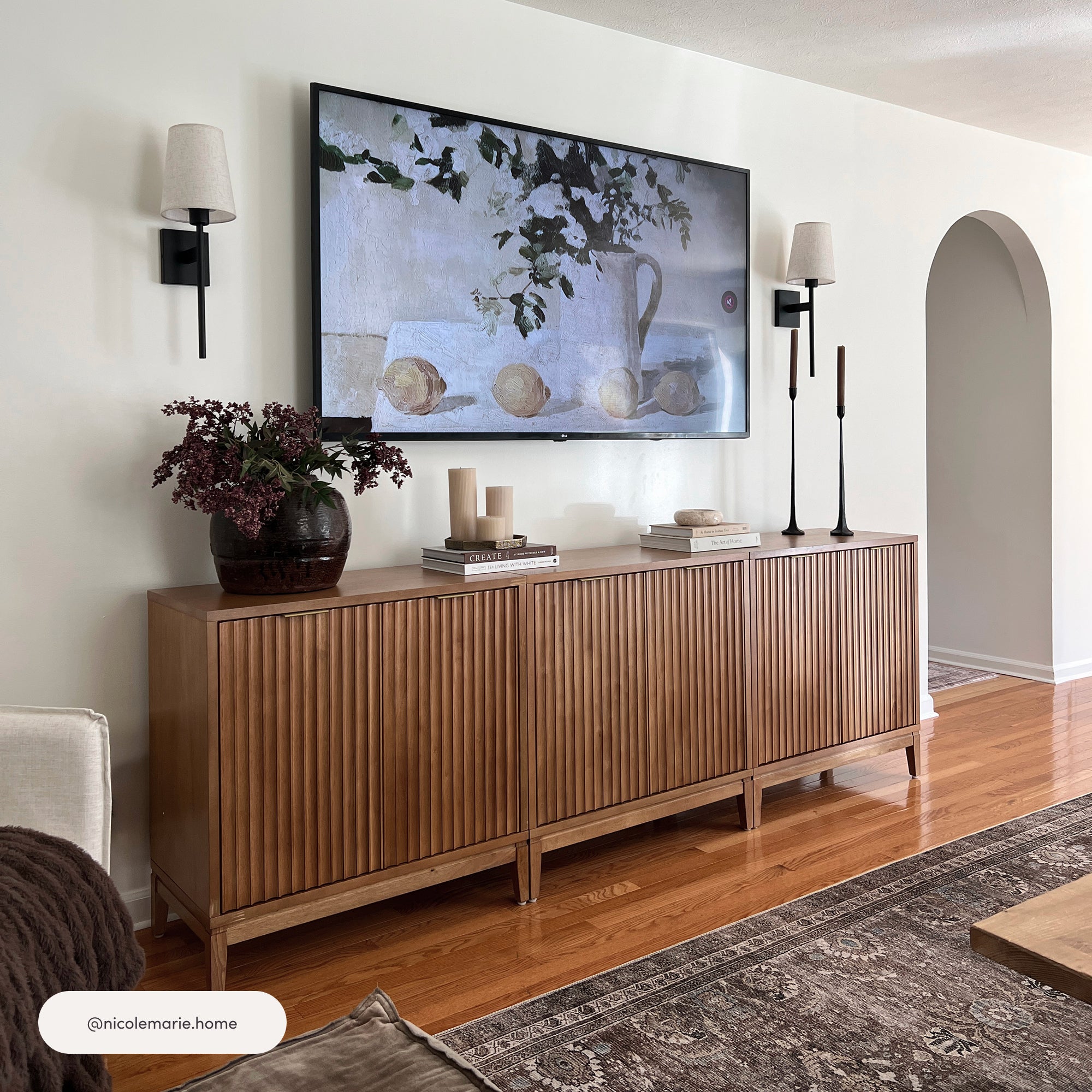 アトリエキャビネット Jasper Fluted Storage Cabinet Light Brown Set of 4 | Nathan James