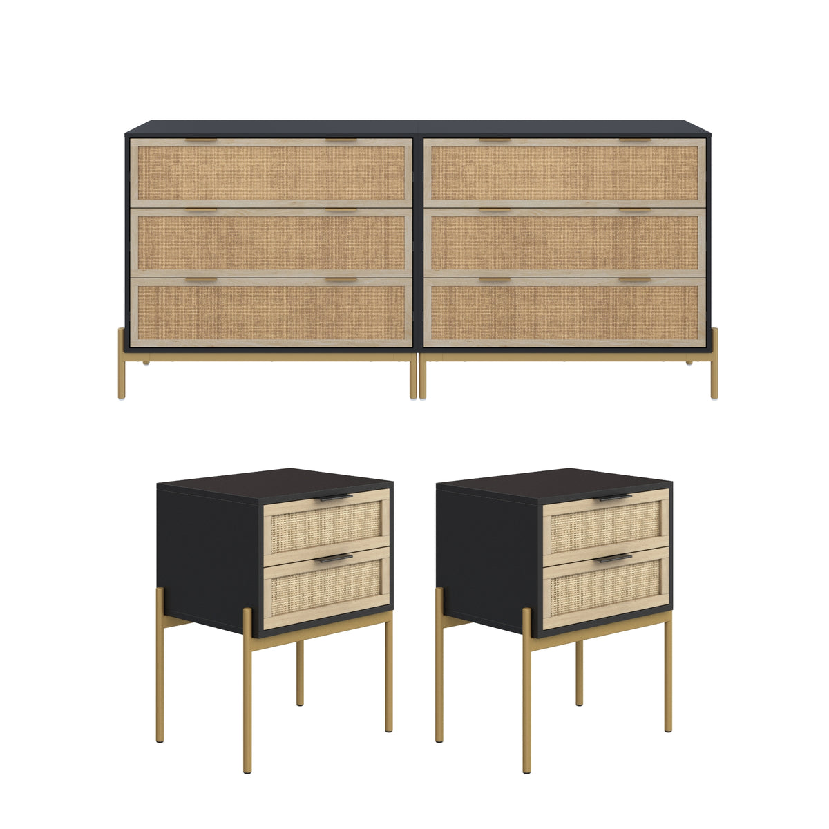 Bedroom Set Two Dressers & Two Nightstands