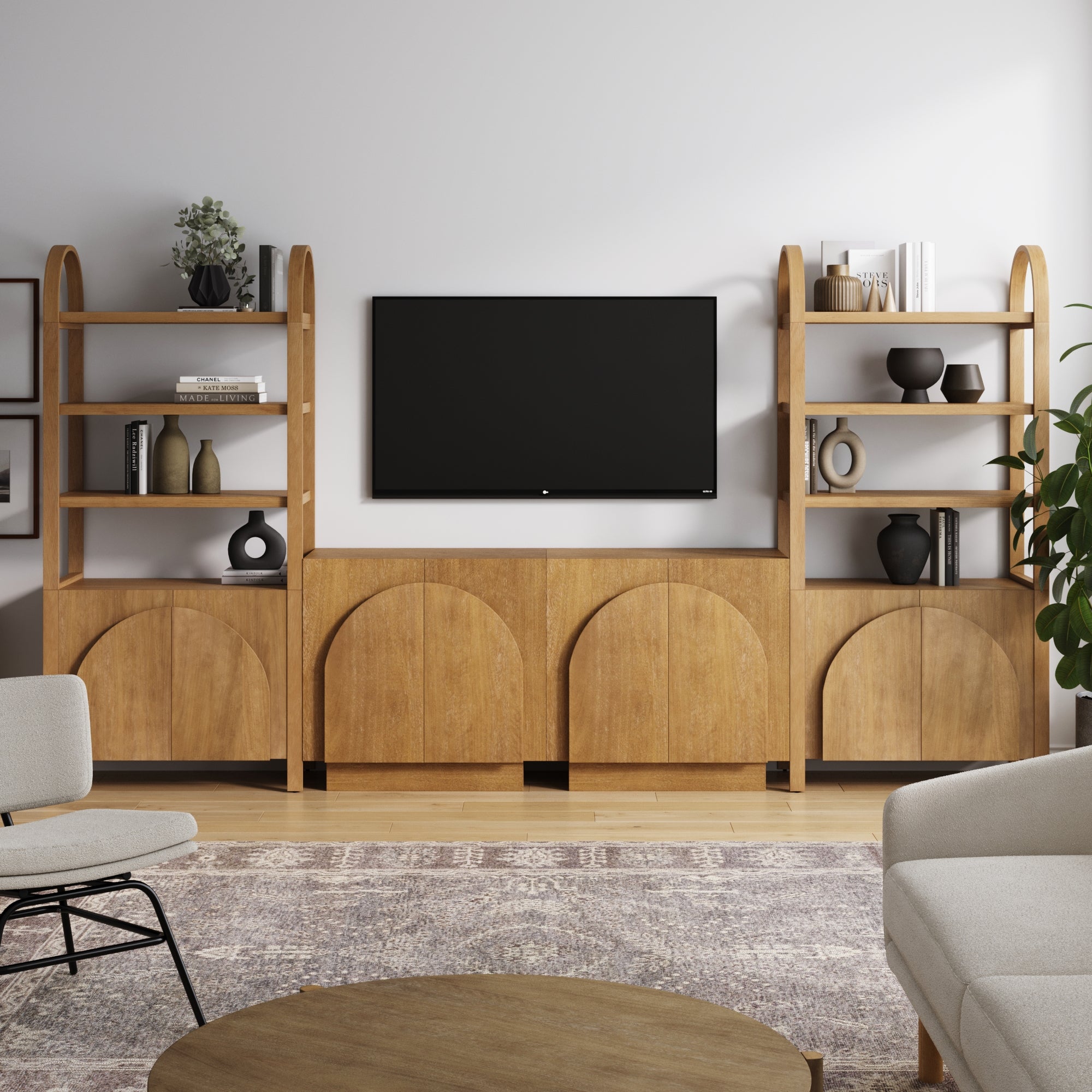 Iris Mid Century Modern Arched Entertainment Center | Nathan James