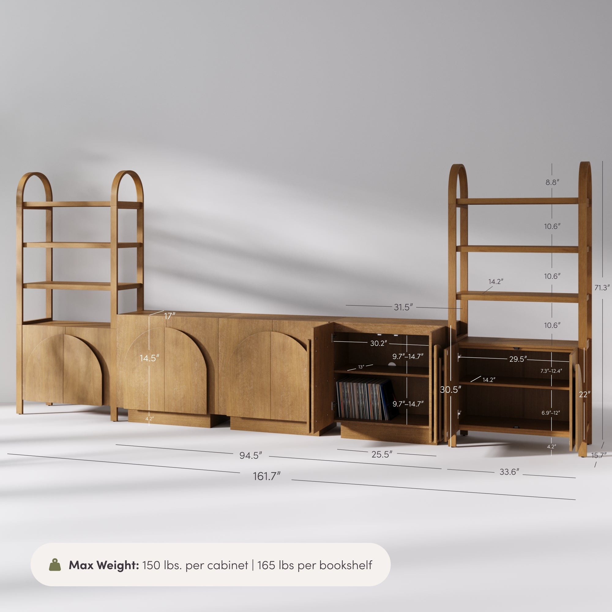 Iris Mid-Century Modern Arched Entertainment Center | Nathan James
