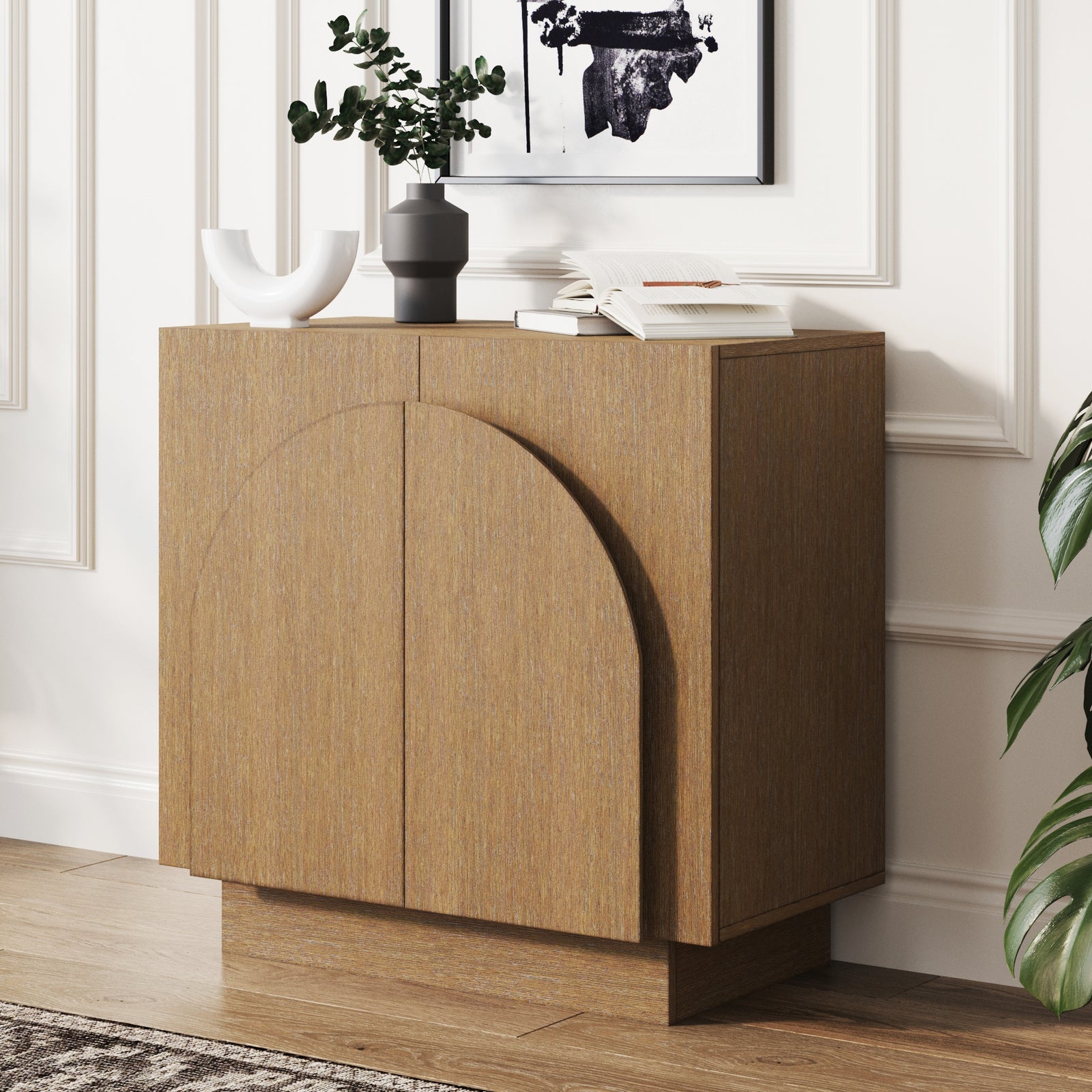 Iris MidCentury Wood Arched Storage Nathan James