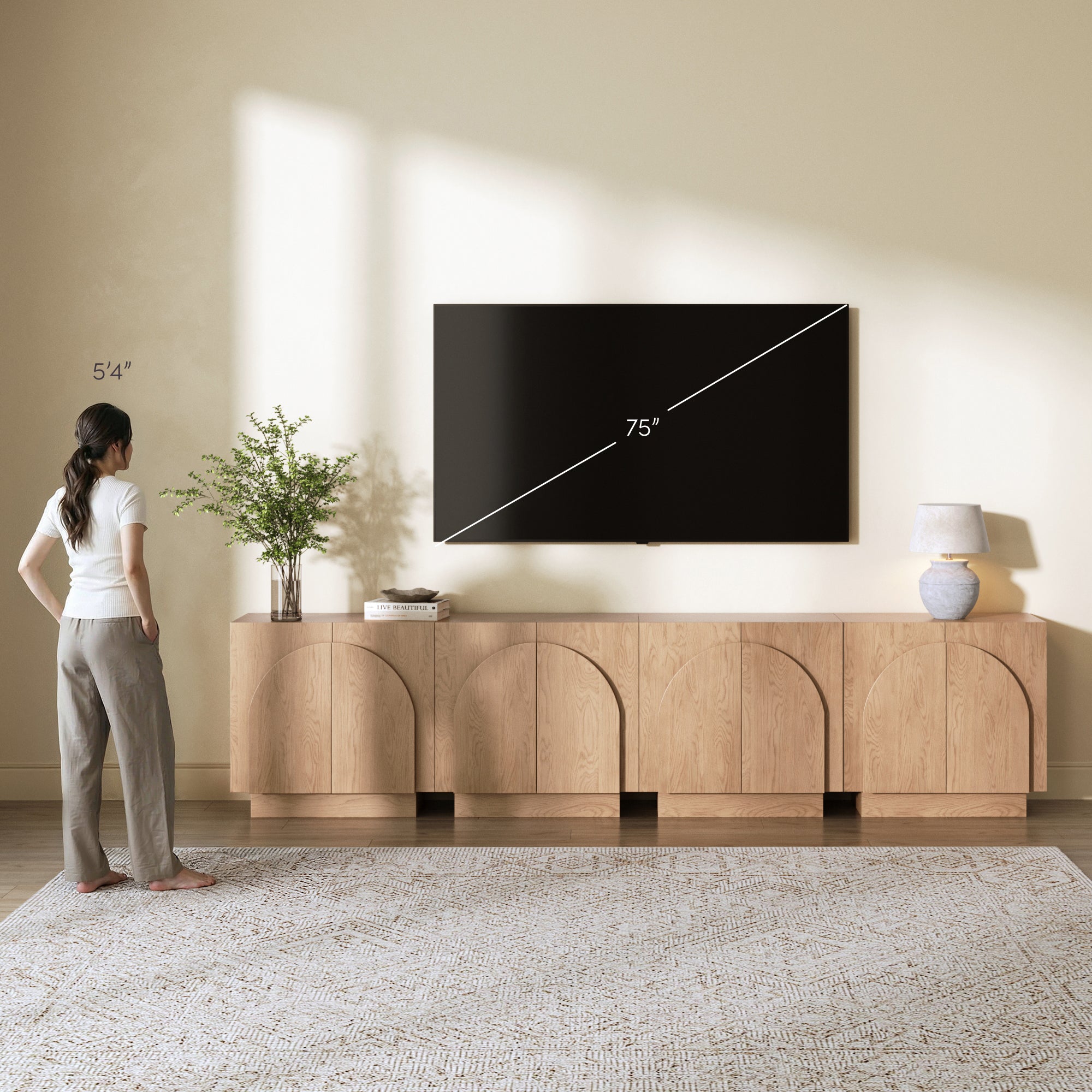 Iris Credenza Oak Arched Set of 4 | Nathan James