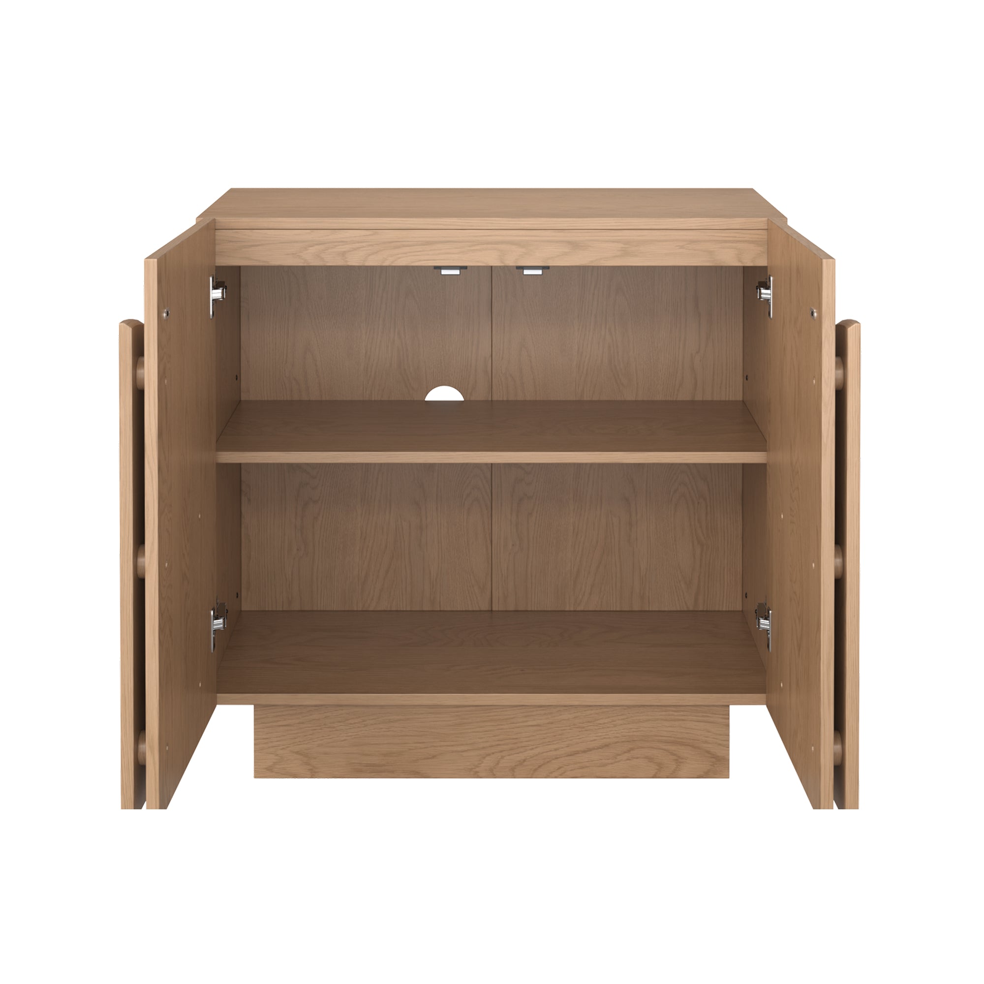 Iris Storage Cabinet Wood Oak Mid-Century Arched | Nathan James