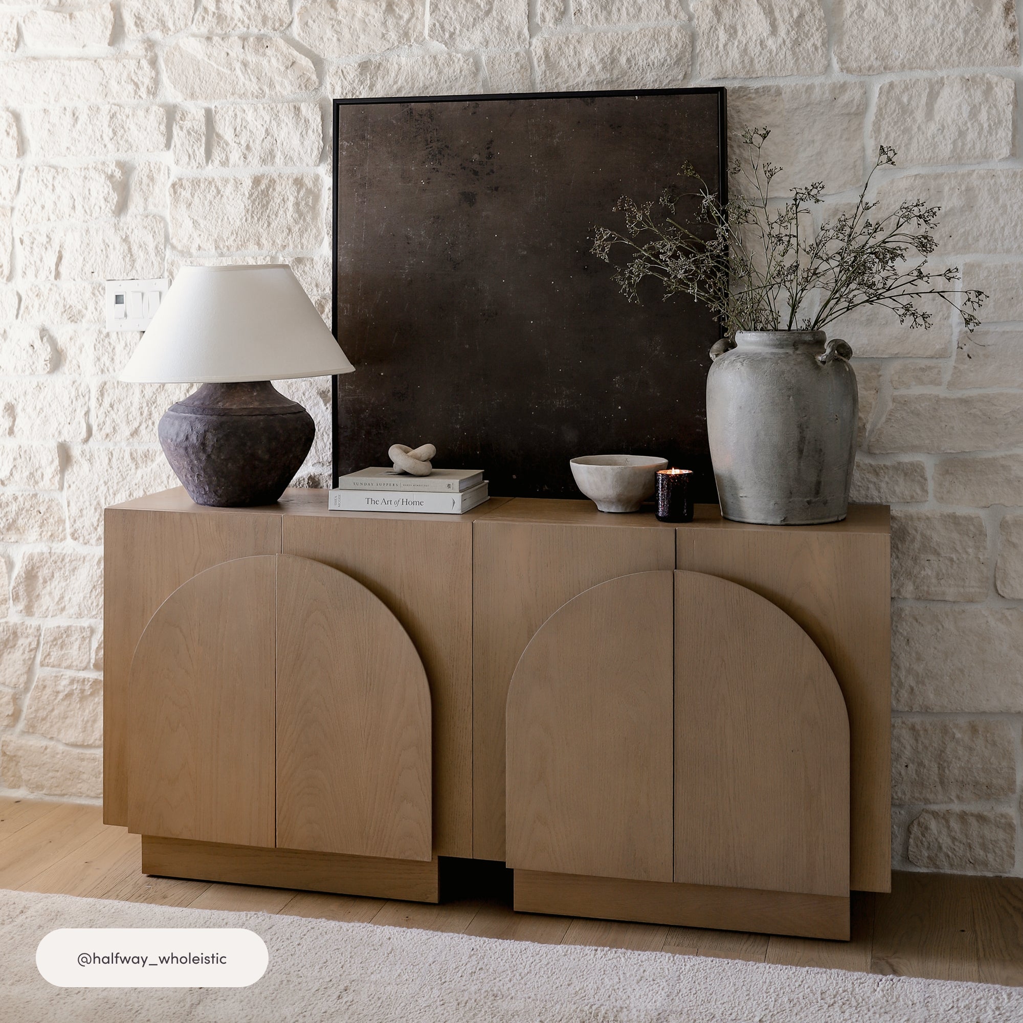 Iris Credenza Oak Arched Set of 4 | Nathan James
