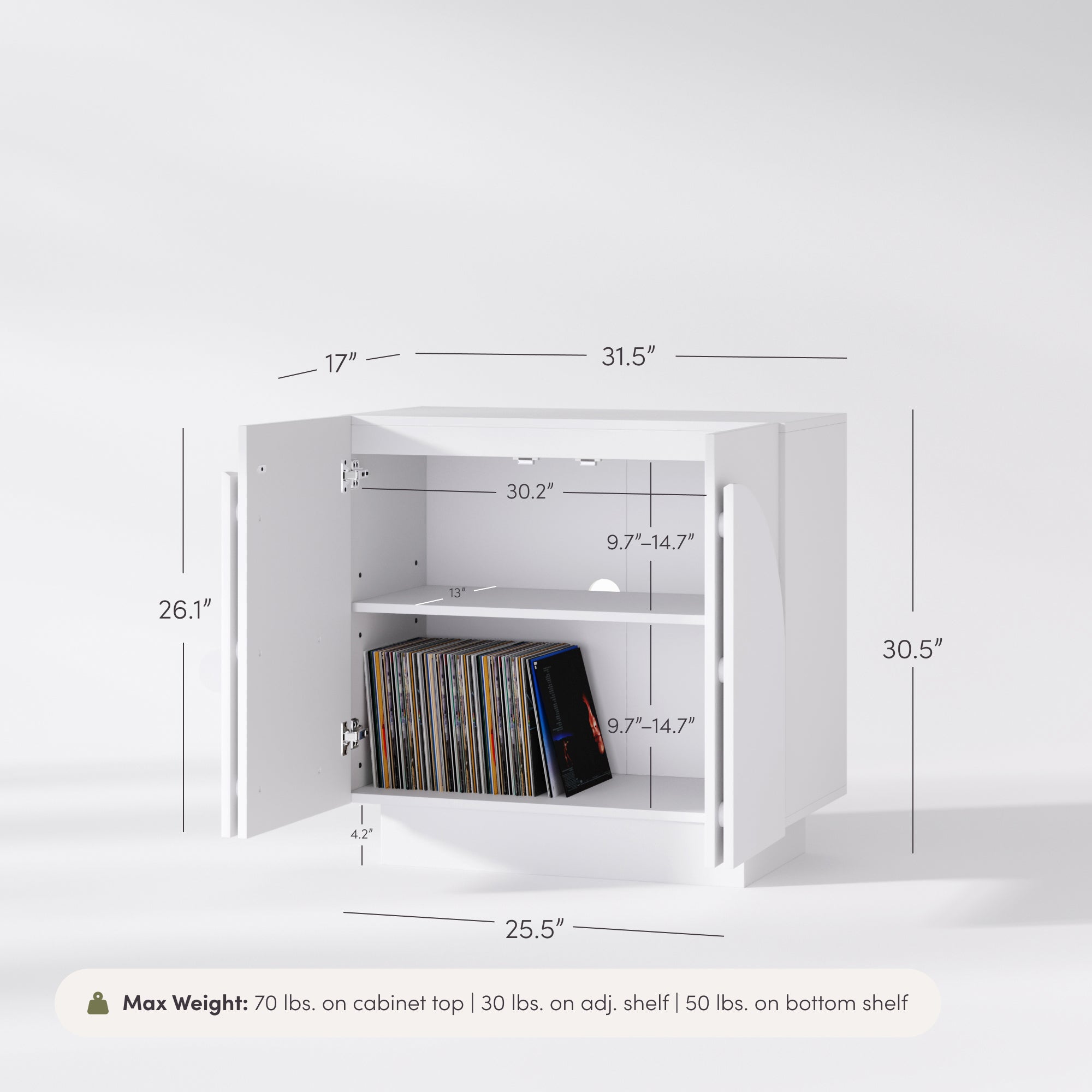 限定値下げMid Century White Chest Box Cabinet Iris Storage Cabinet Wood White Mid-Century Arched | Nathan James