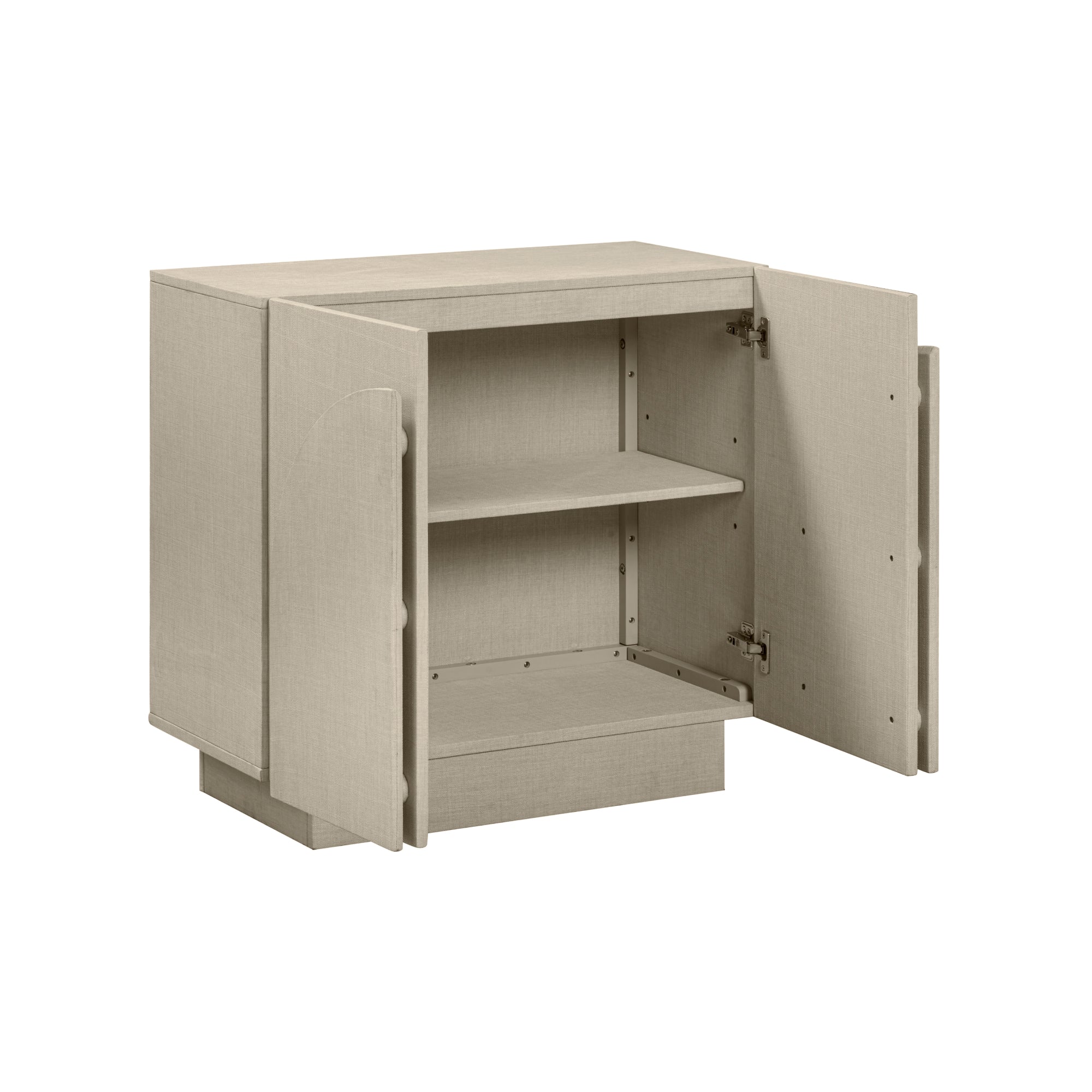 Arched Fabric Wrapped Storage Cabinet