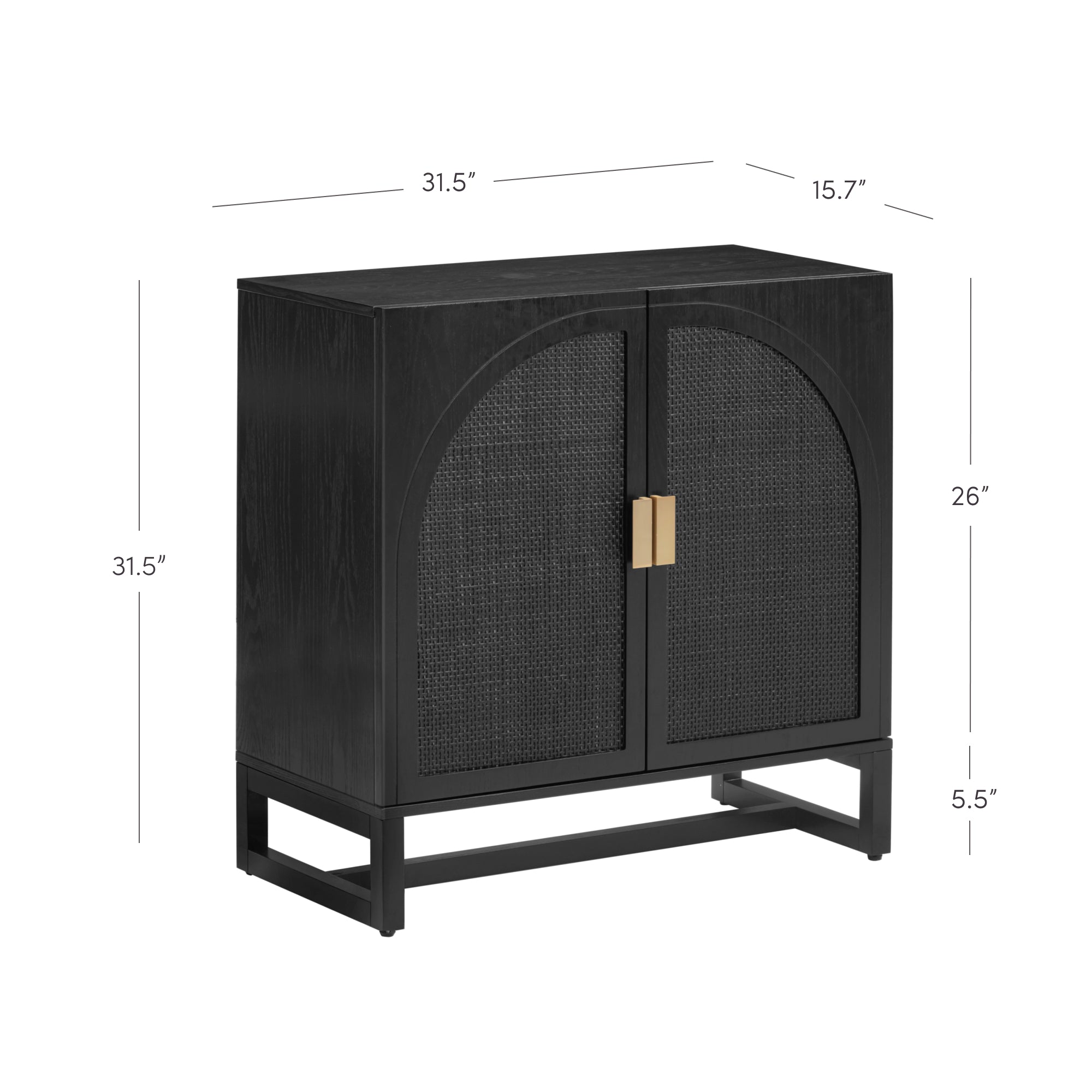 Arched Wooden 2-Door Storage Cabinet - Thumbnail 3