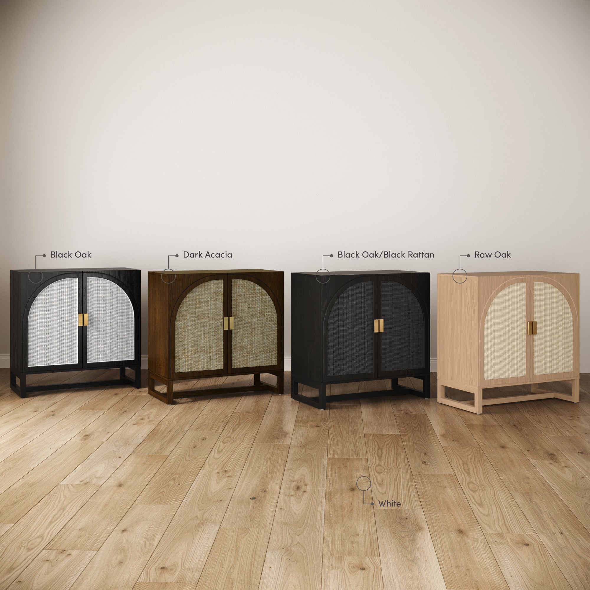 Paxton Arched Door Storage Cabinet Brown Set of 2 | Nathan James