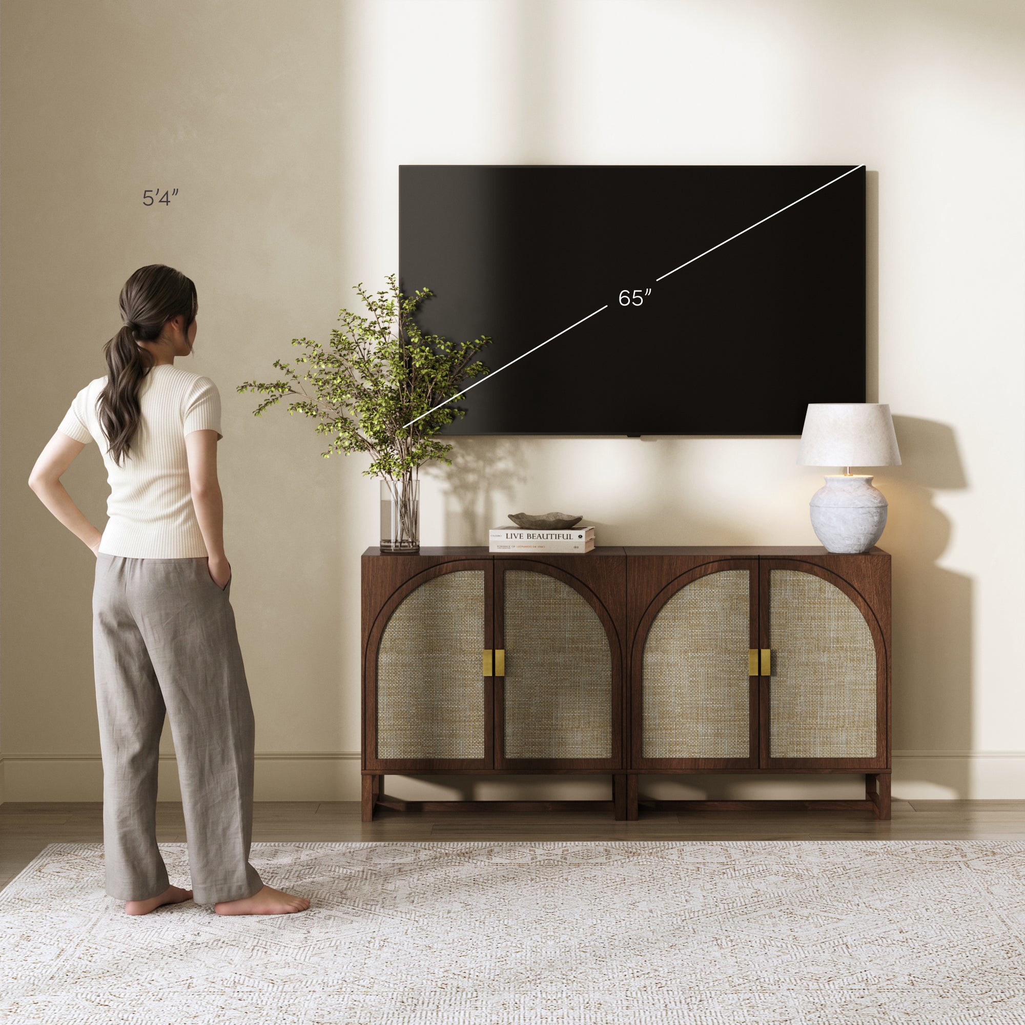 Paxton TV Console Woven Seagrass for 65
