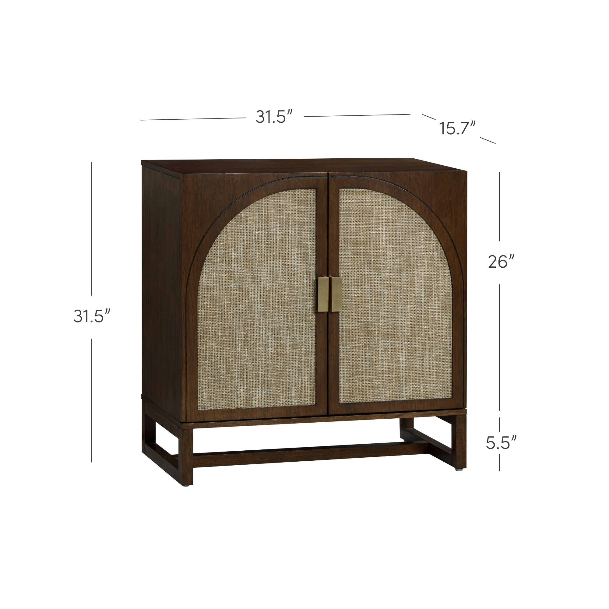 Paxton Boho Rattan Arched Door Storage Cabinet Brown | Nathan James