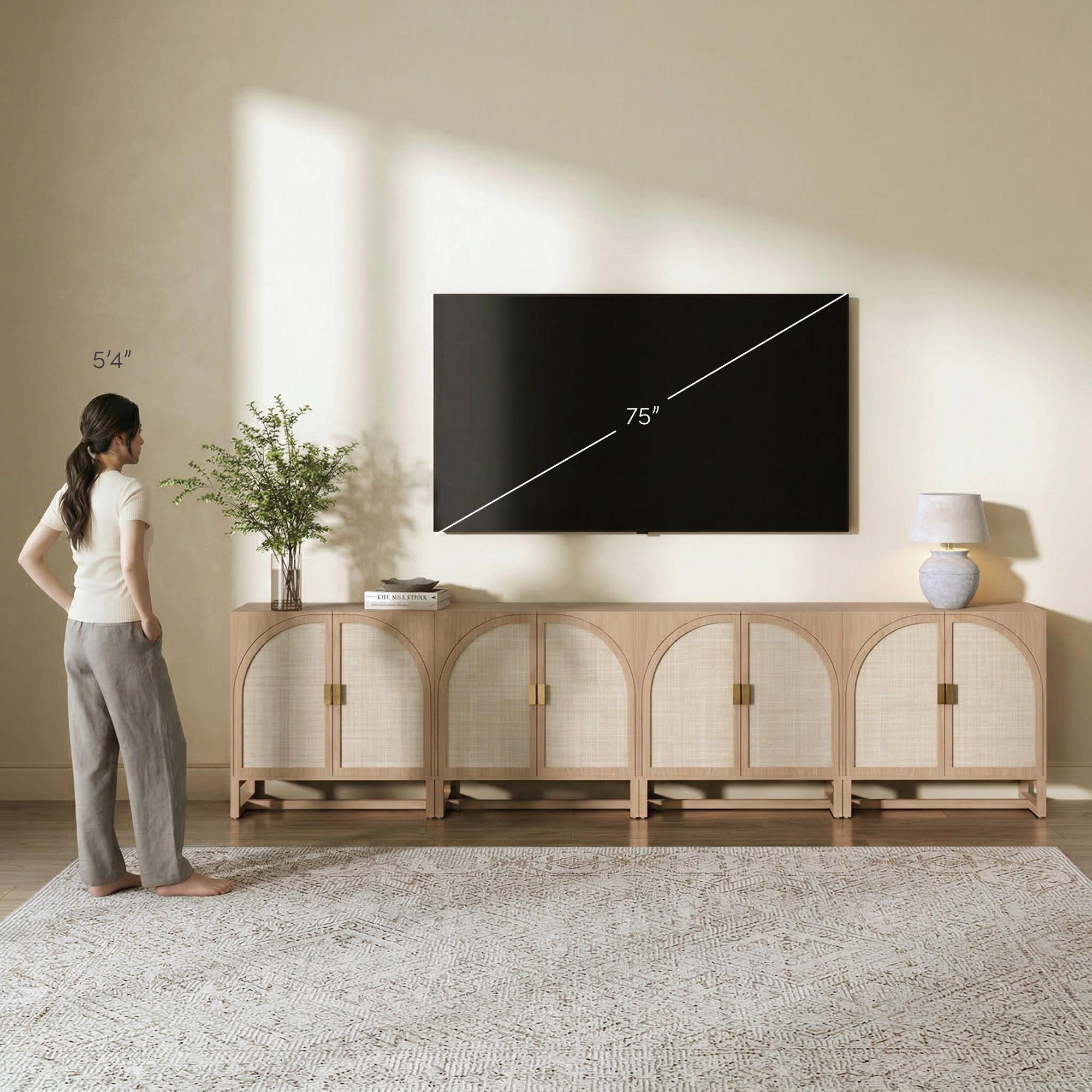 Paxton Credenza Raw Oak Arched Set of 4 | Nathan James