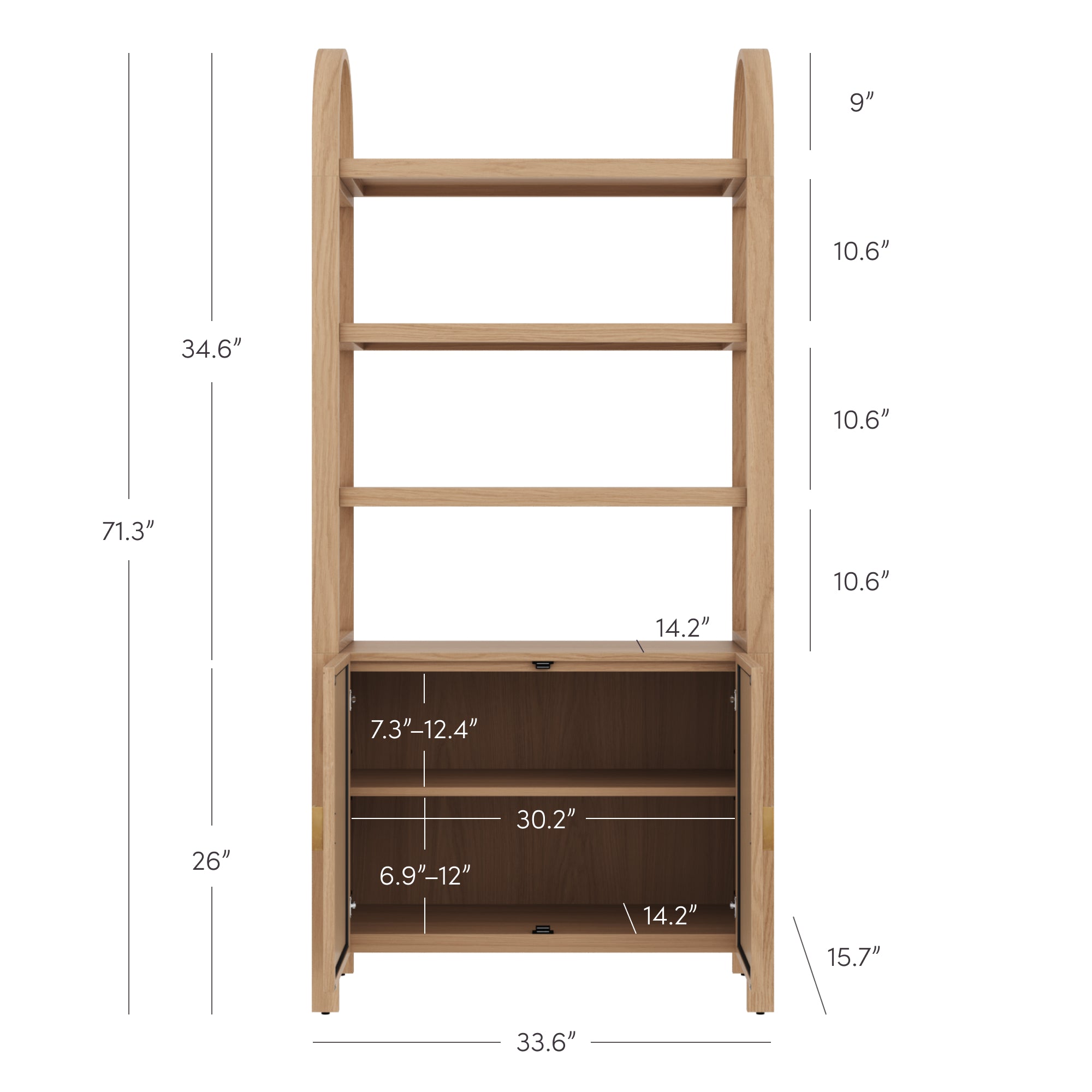 Paxton Entertainment Center Rattan Arched 65