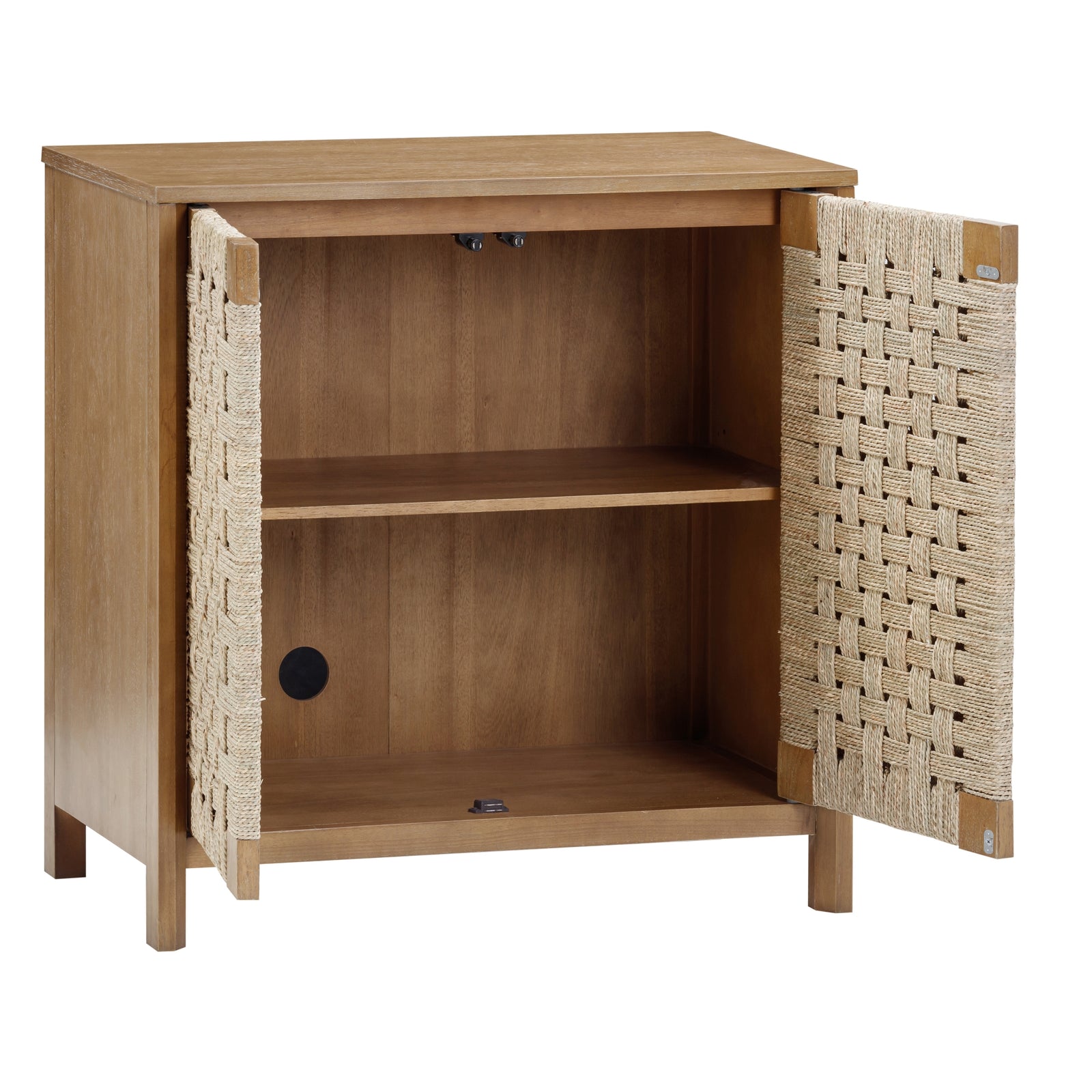 Aerie Boho Wooden Cabinet with Seagrass Doors | Nathan James