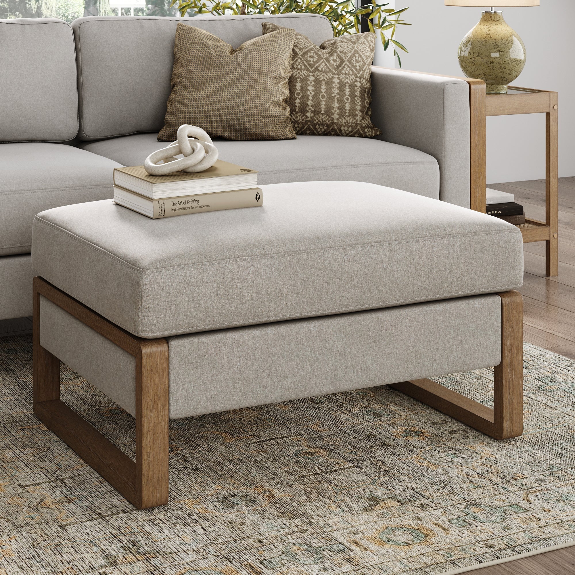 Upholstered Ottoman with Hidden Storage