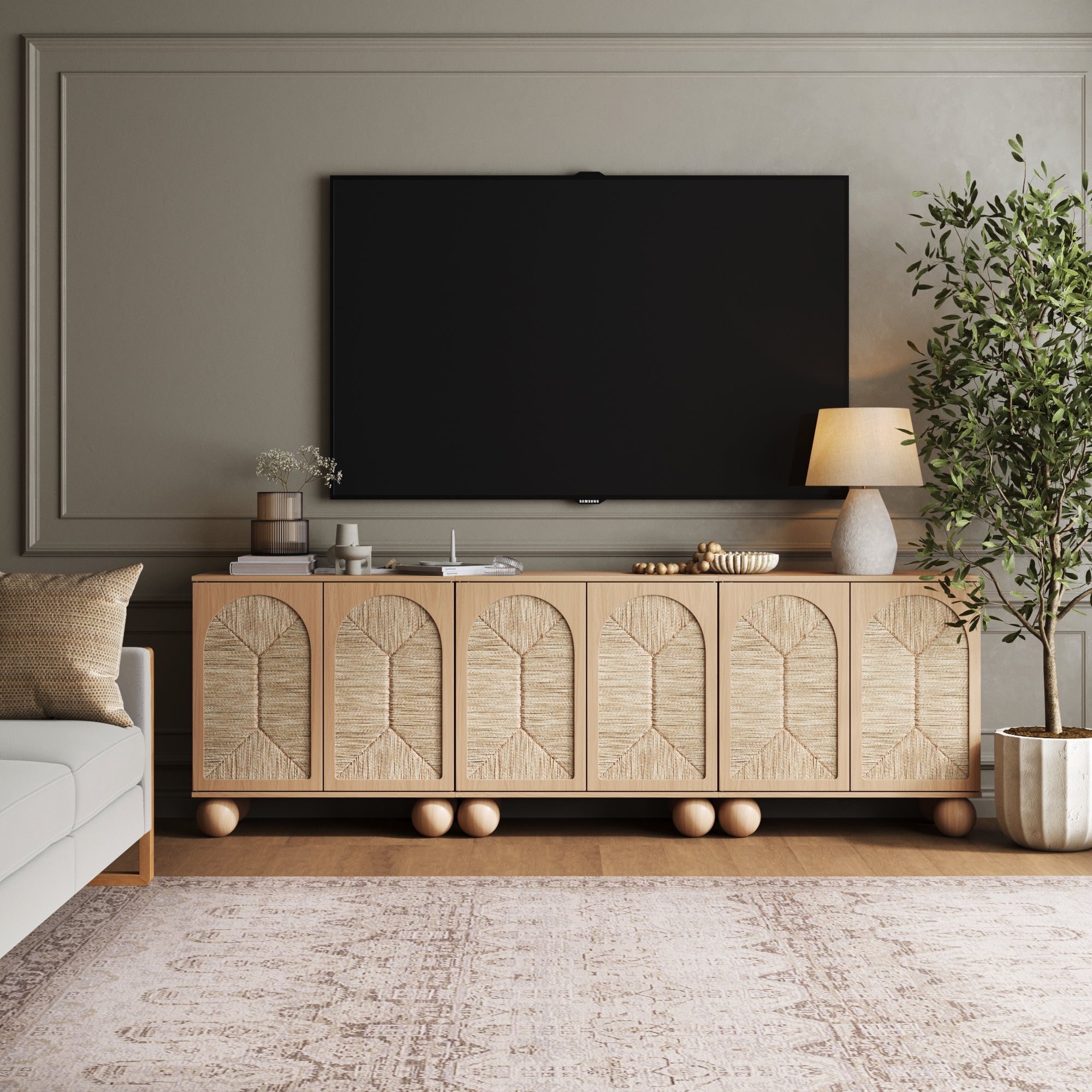 Nathan James Seagrass TV Console Credenza - Thumbnail 4