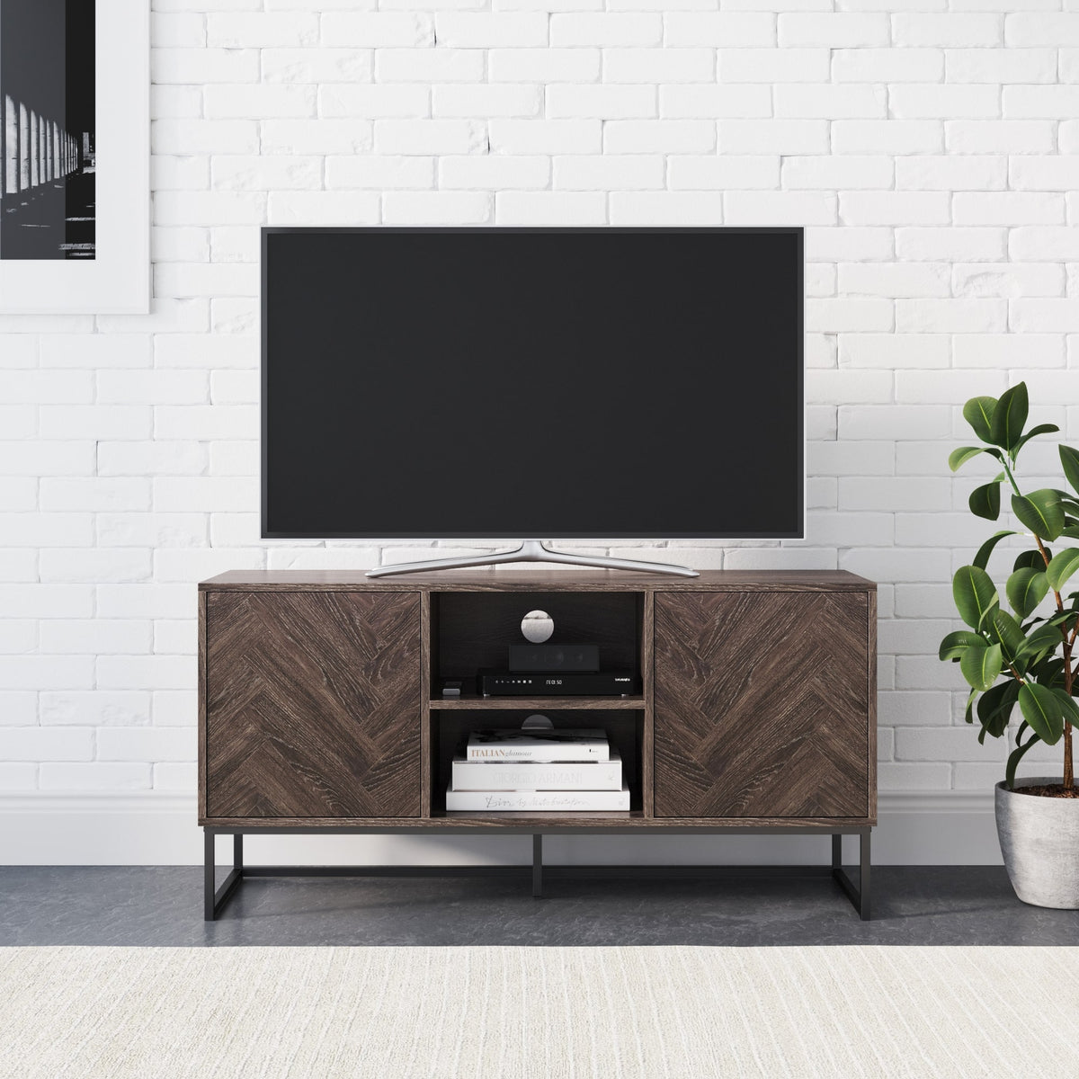 Dylan Industrial Farmhouse Dark Oak TV Nathan James