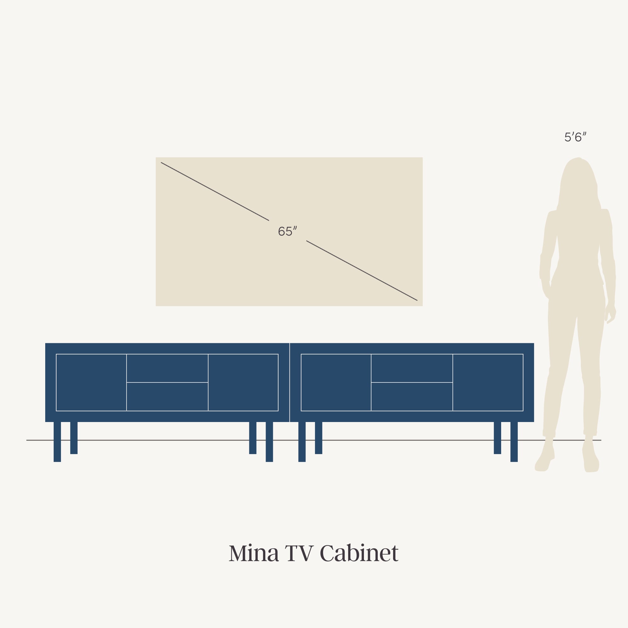 Mina TV Cabinet Rattan Light Oak Set of 2 | Nathan James