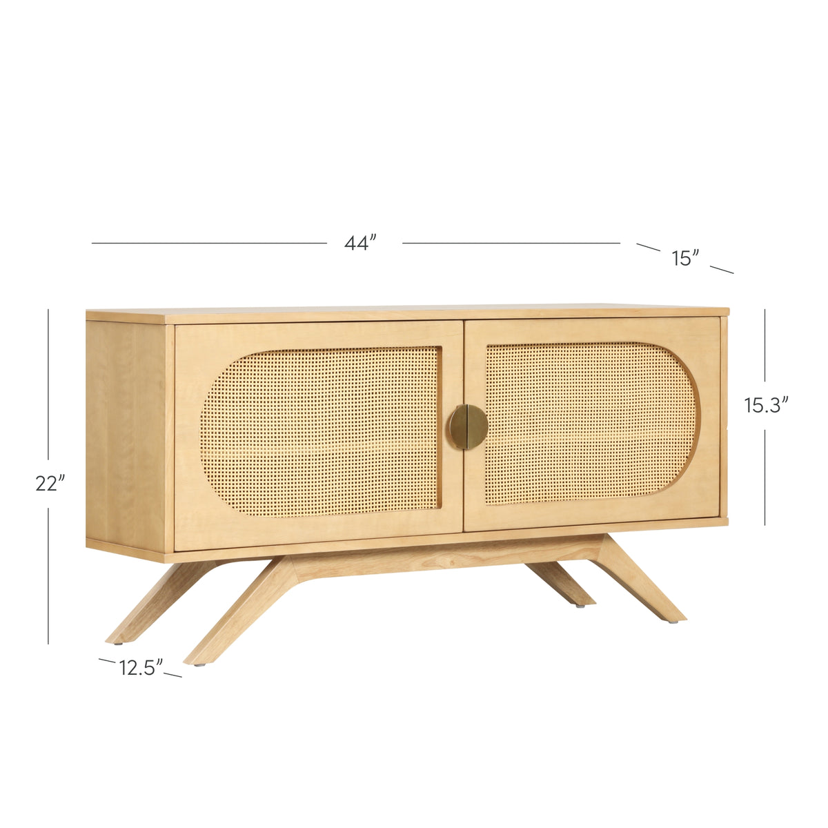 Rattan Wood Rounded Door TV Stand Nathan James