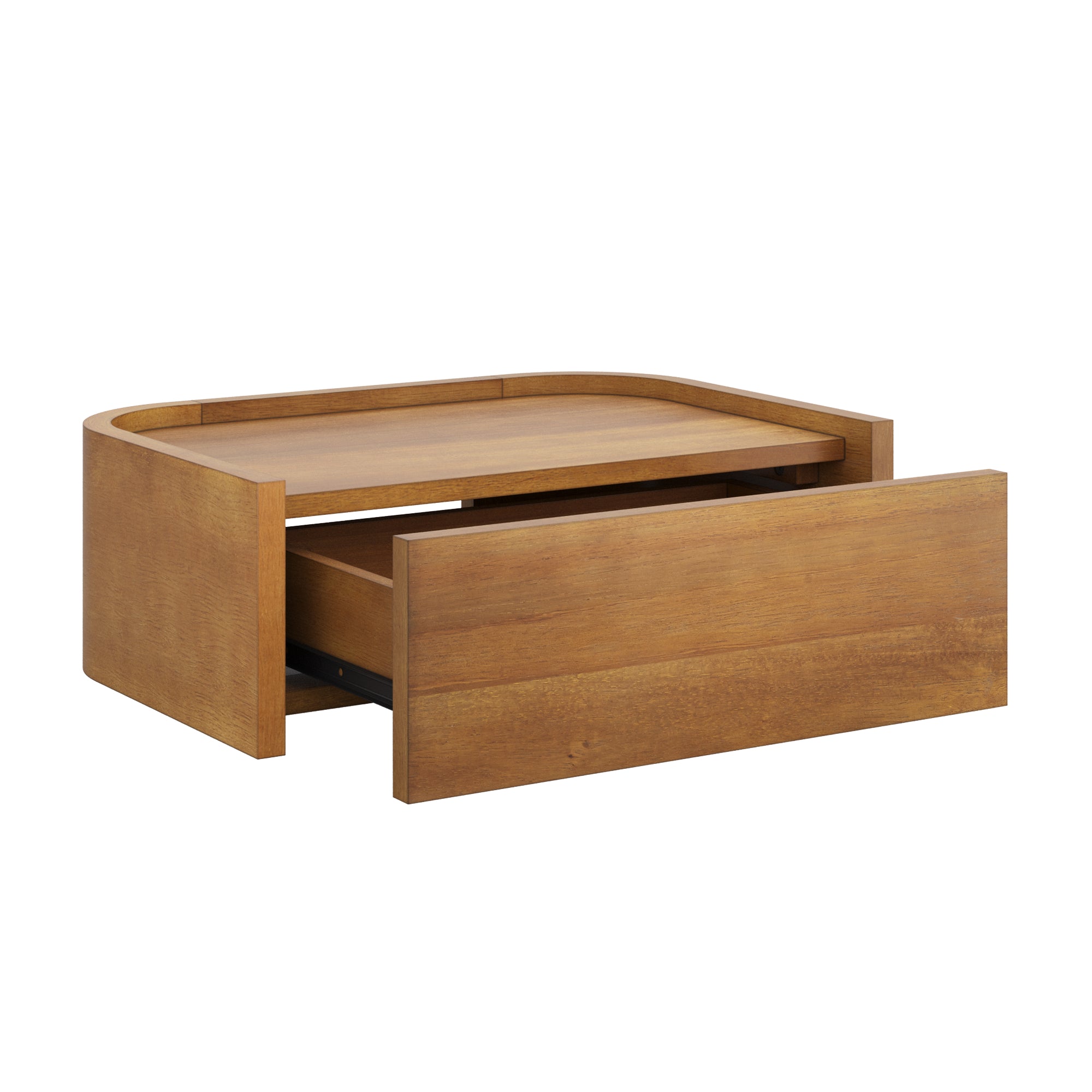 Floating 1-Drawer Rounded Nightstand - Thumbnail 2