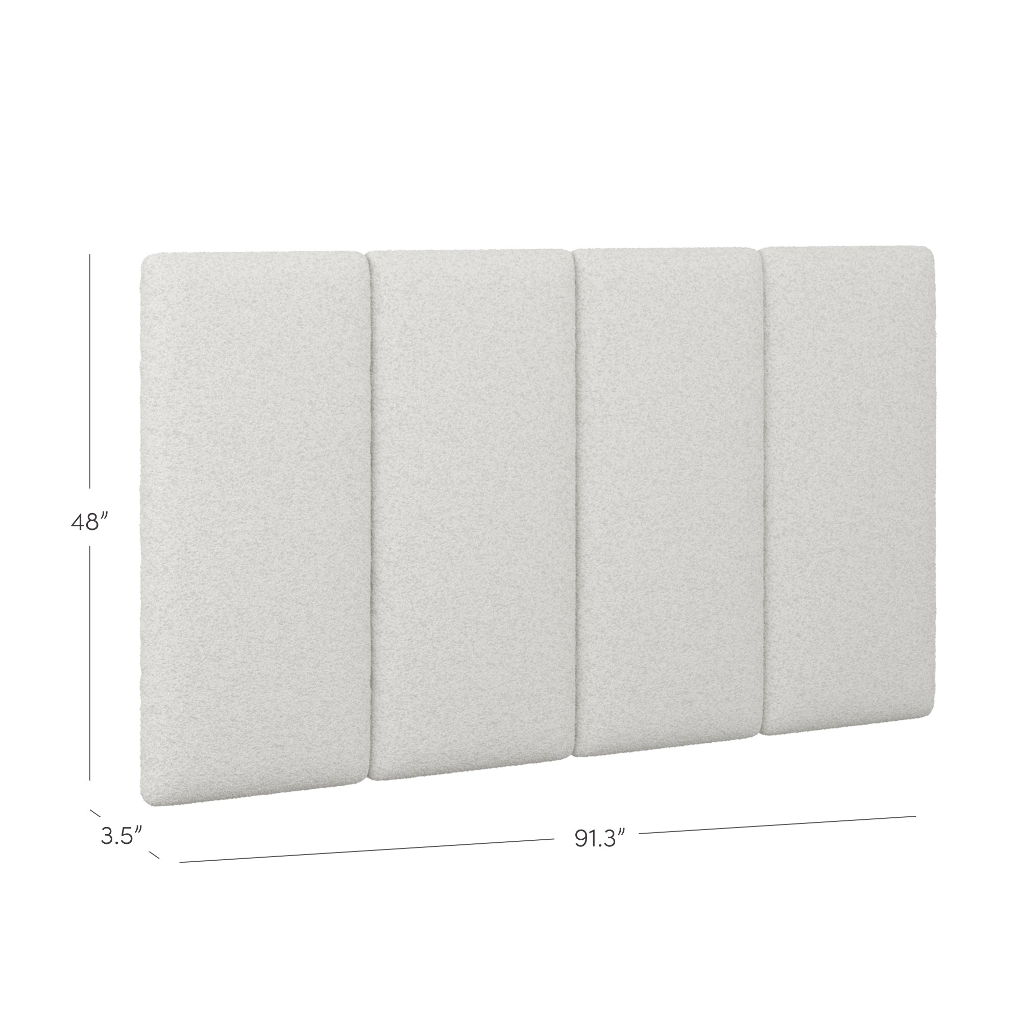 King Wall Mounted Headboard 4 Panel Boucle - Thumbnail 3