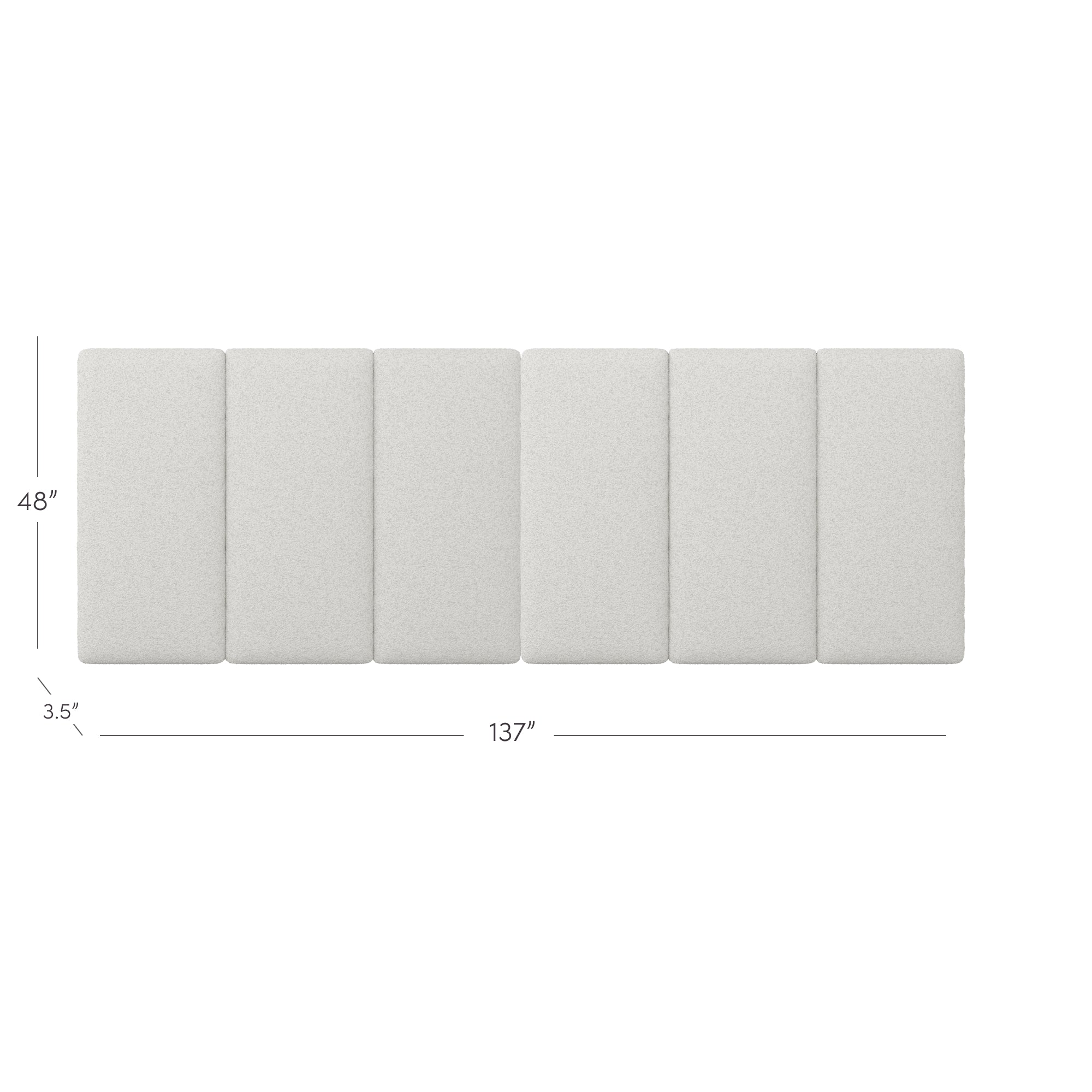 King Size Wall Mounted Oversize Upholstered Headboard - Thumbnail 4