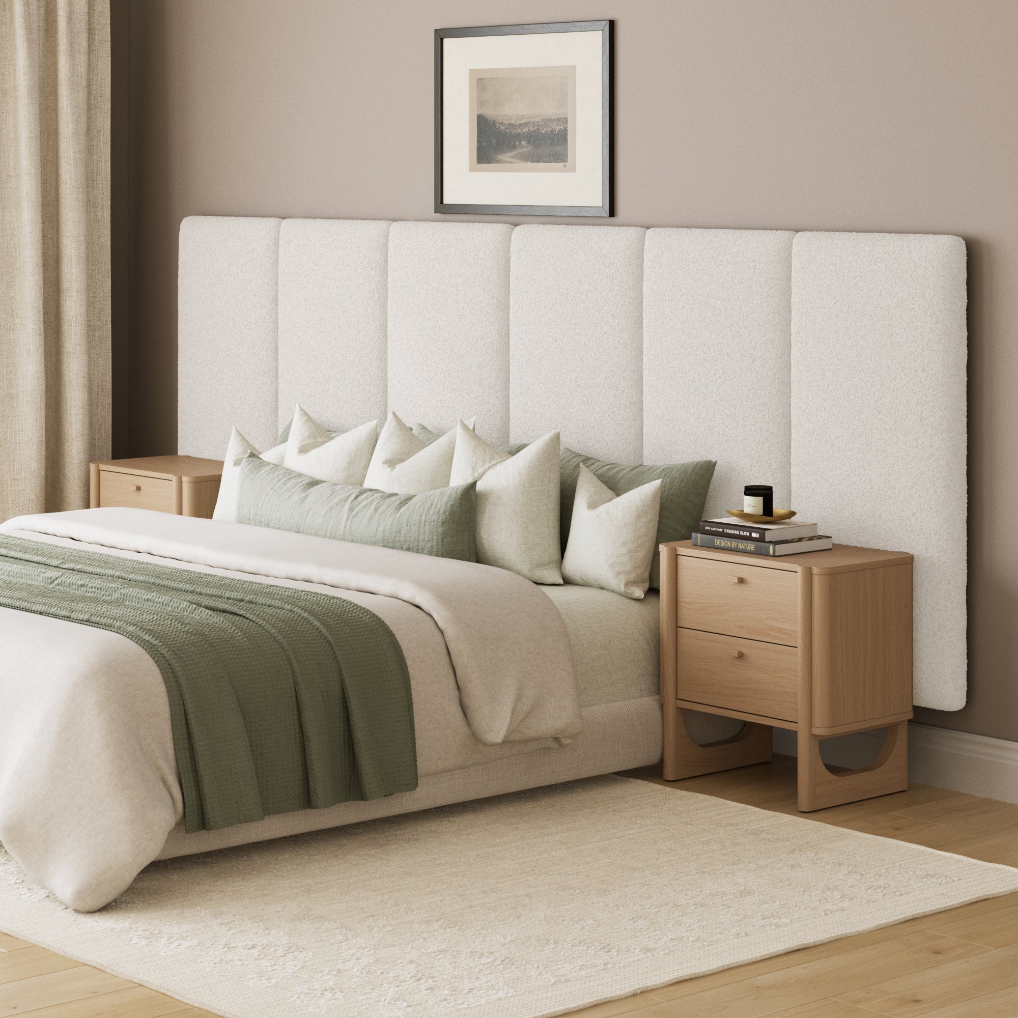 King Size Wall Mounted Oversize Upholstered Headboard - Thumbnail 2