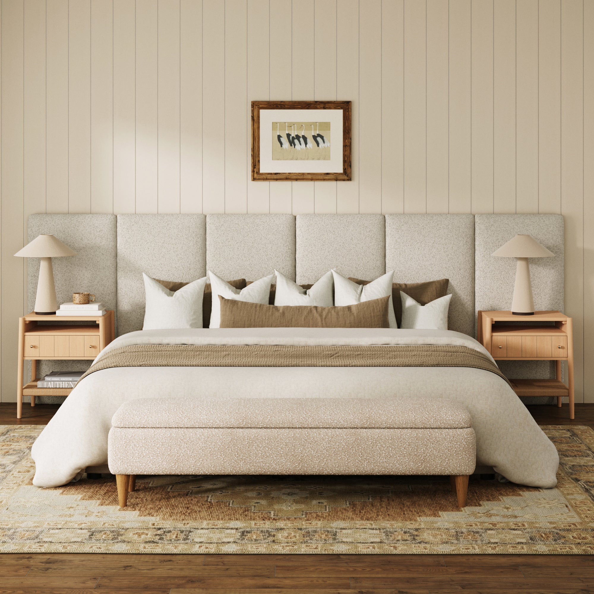 King Size Wall Mounted Oversize Upholstered Headboard