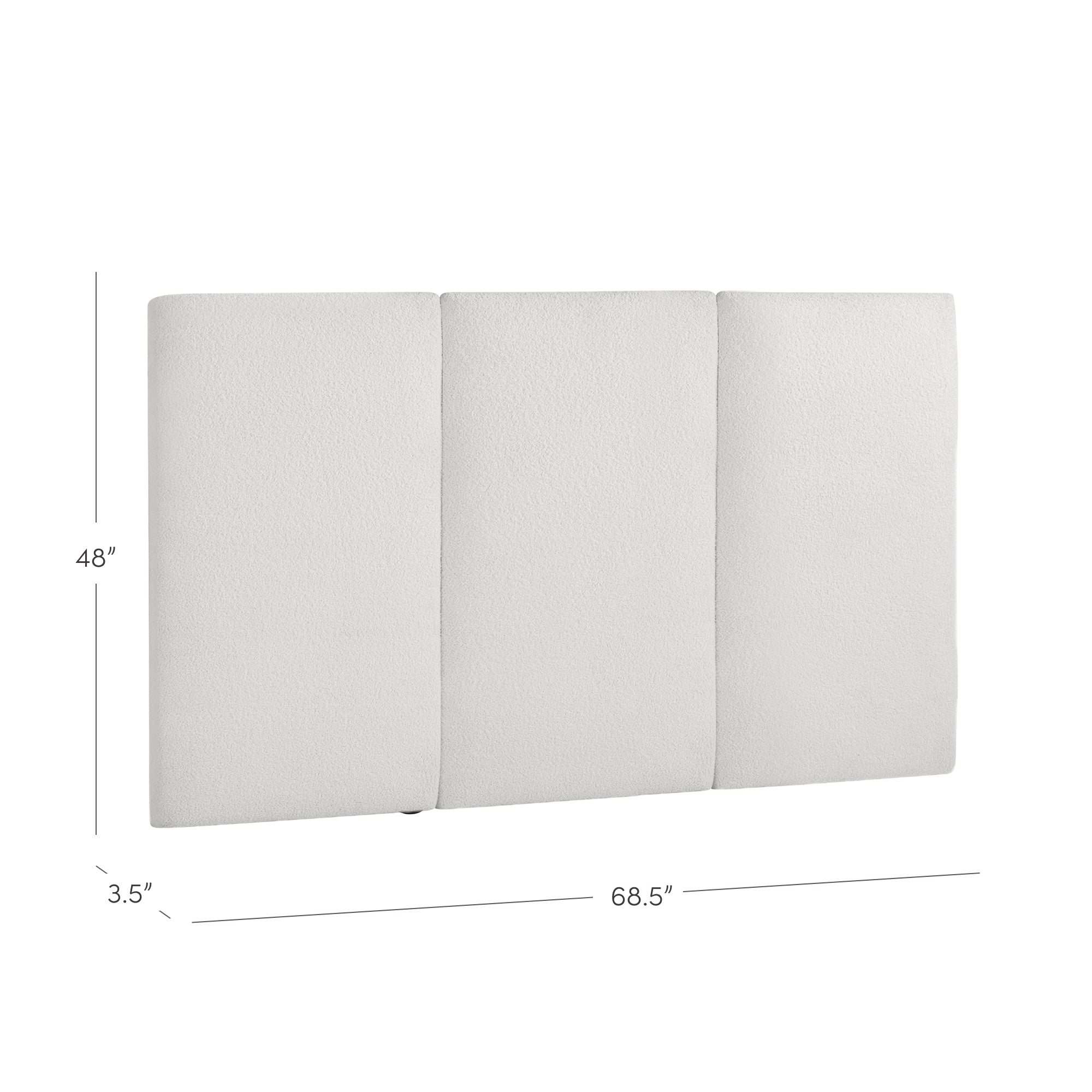 Queen Size Wall Mounted Textured Boucle Headboard - Thumbnail 5