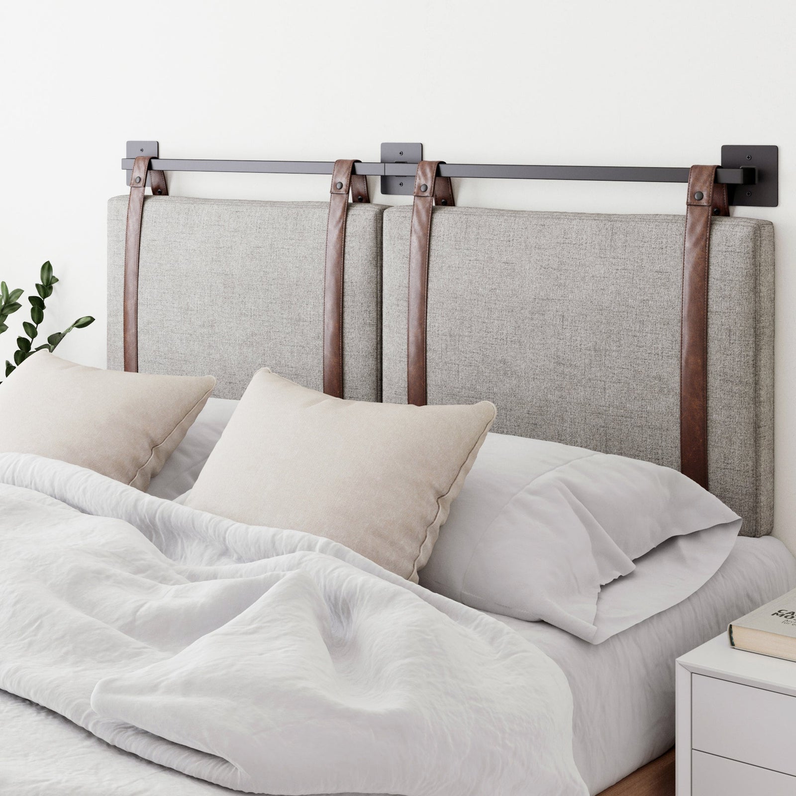 Harlow Headboard Upholstered Gray King | Nathan James
