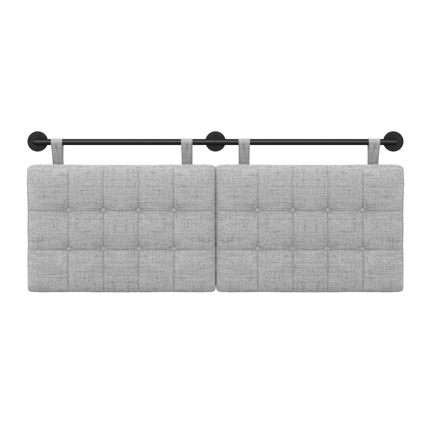 Remi Wall Mount Fabric Tufted Headboard Metal Rail Nathan James