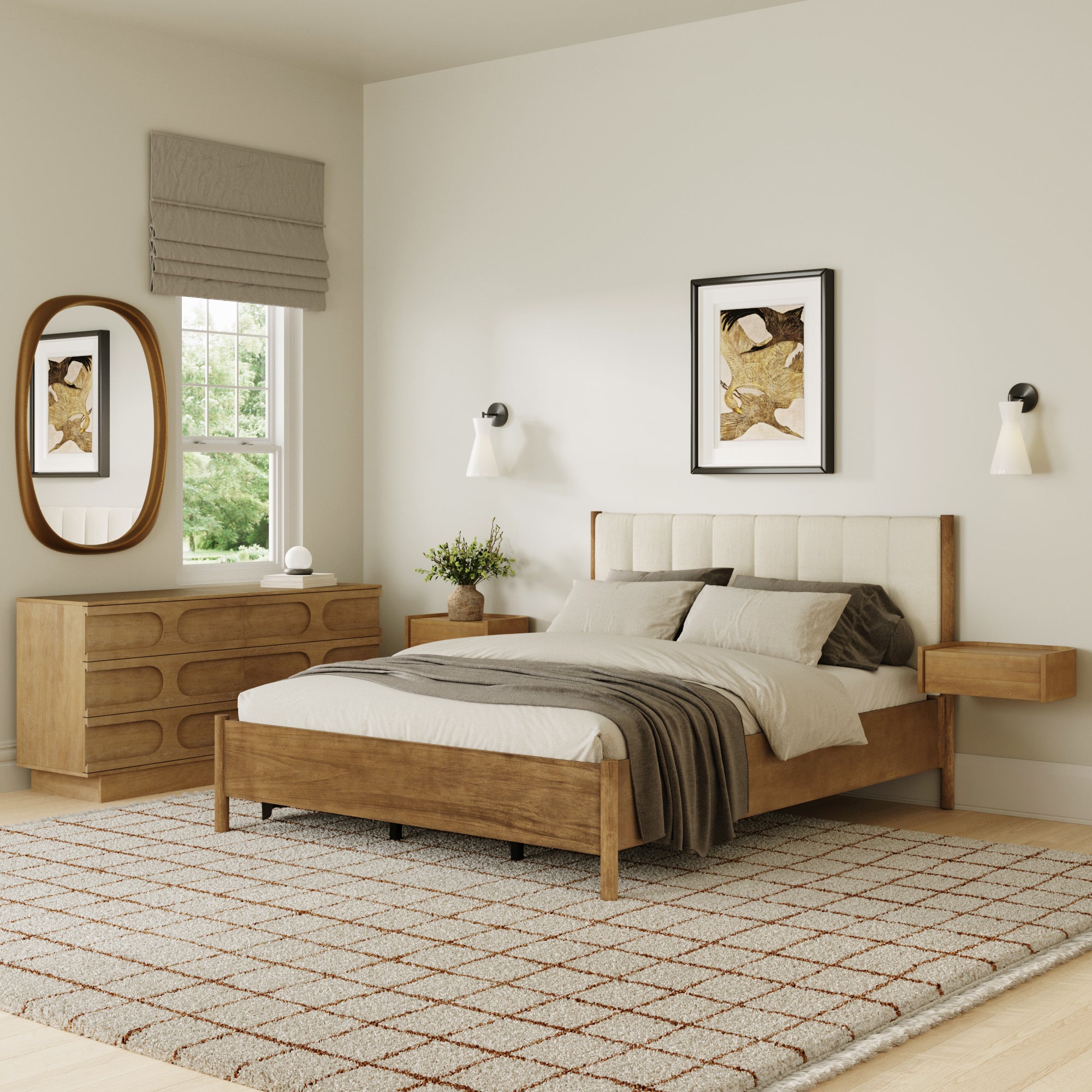 Modern Queen Bedroom Set with 2 Dressers and Floating Nightstands - Nathan James