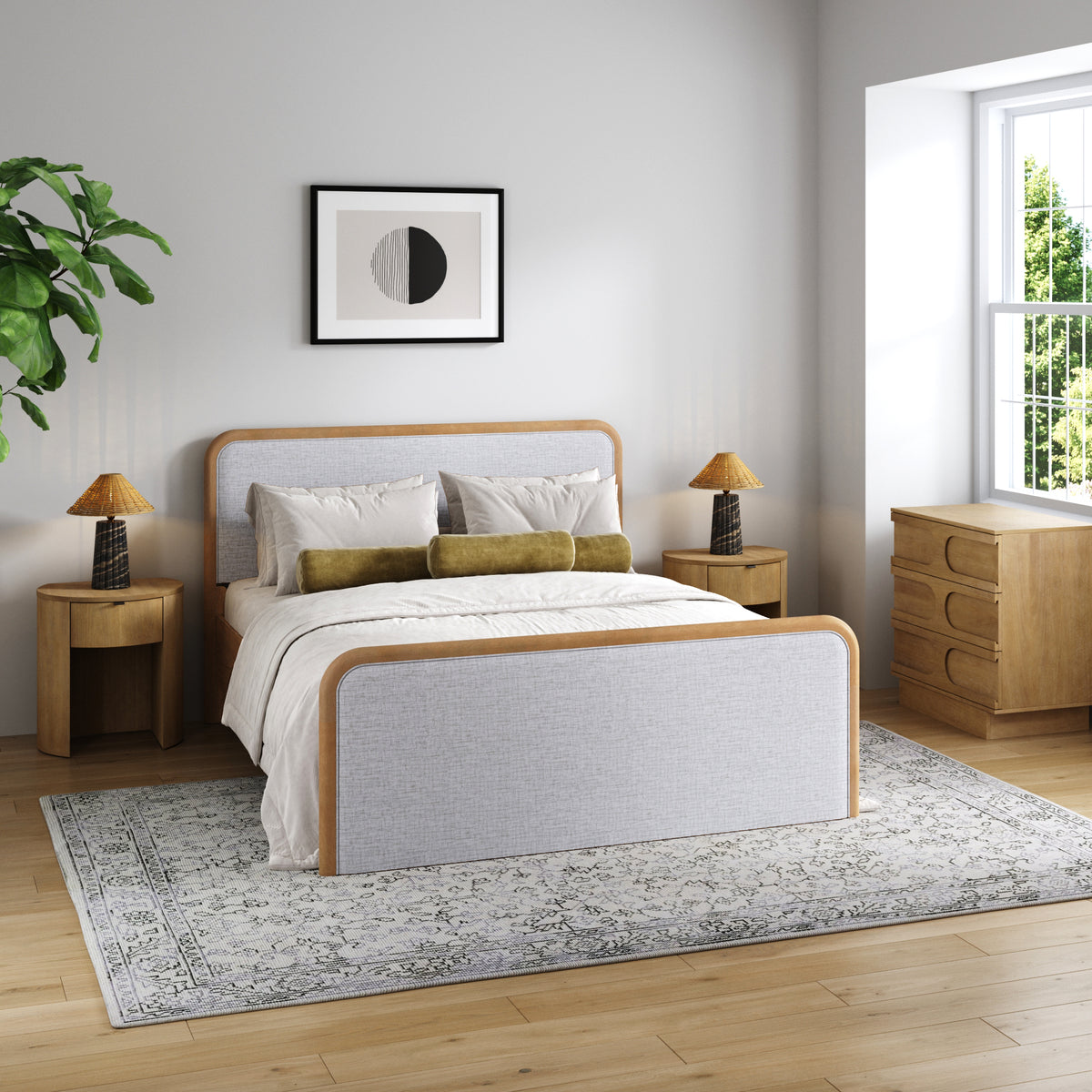 light grey dresser and nightstand set Turner Queen Bedroom Wood Gray/Light Brown Arched Closeouts includes all necessary hardware Size:37 R White Blue Floral Homecoming