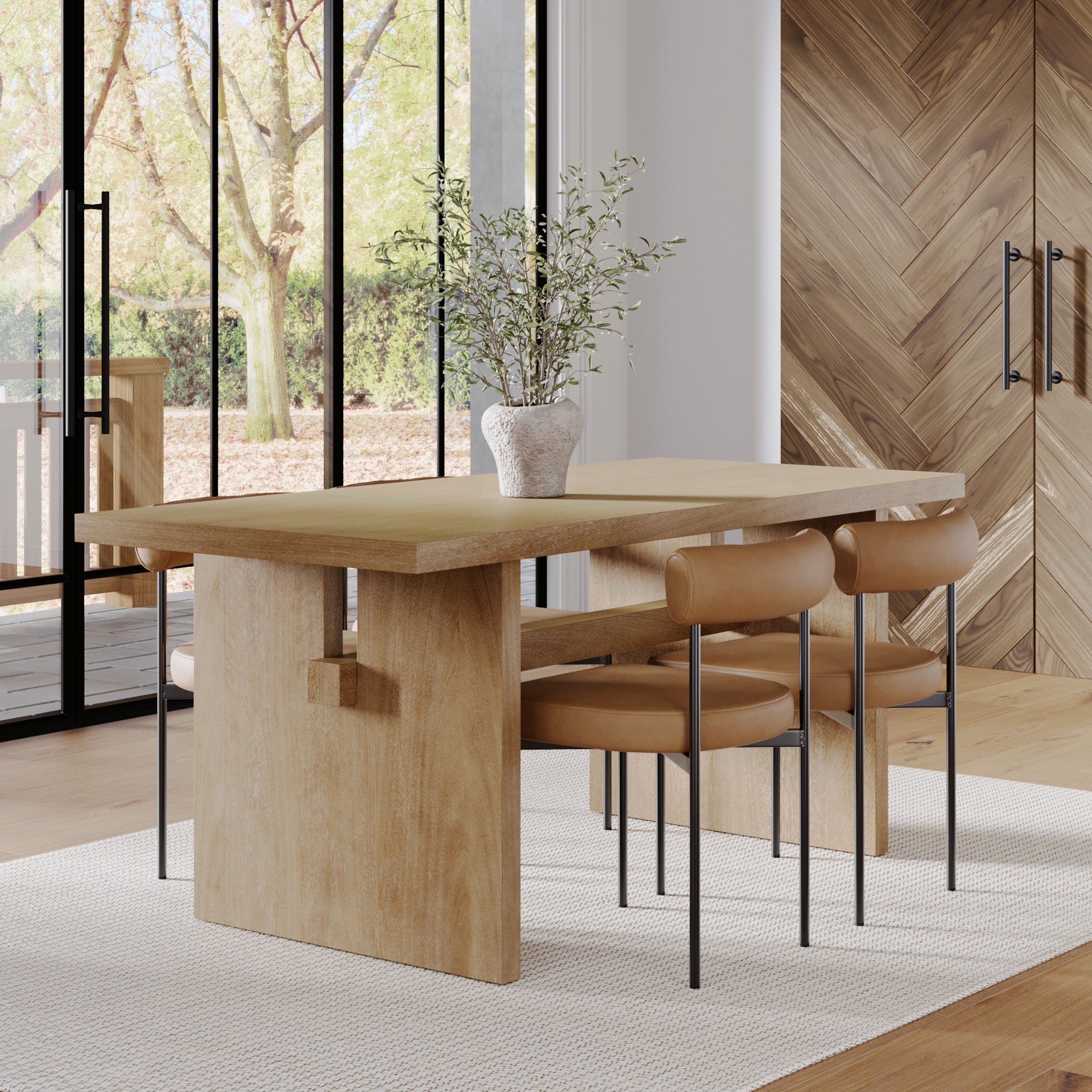 Briggs & Dahlia Dining Set Light Brown (4 Chairs) | Nathan James