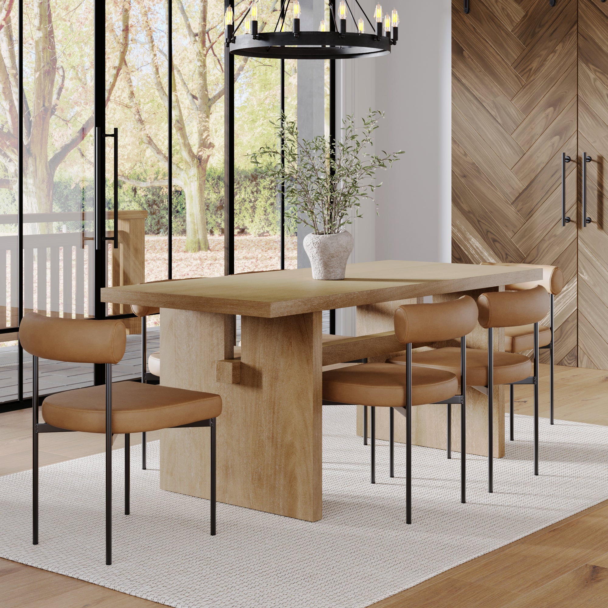 Briggs & Dahlia Dining Set Light Brown (6 Chairs) | Nathan James