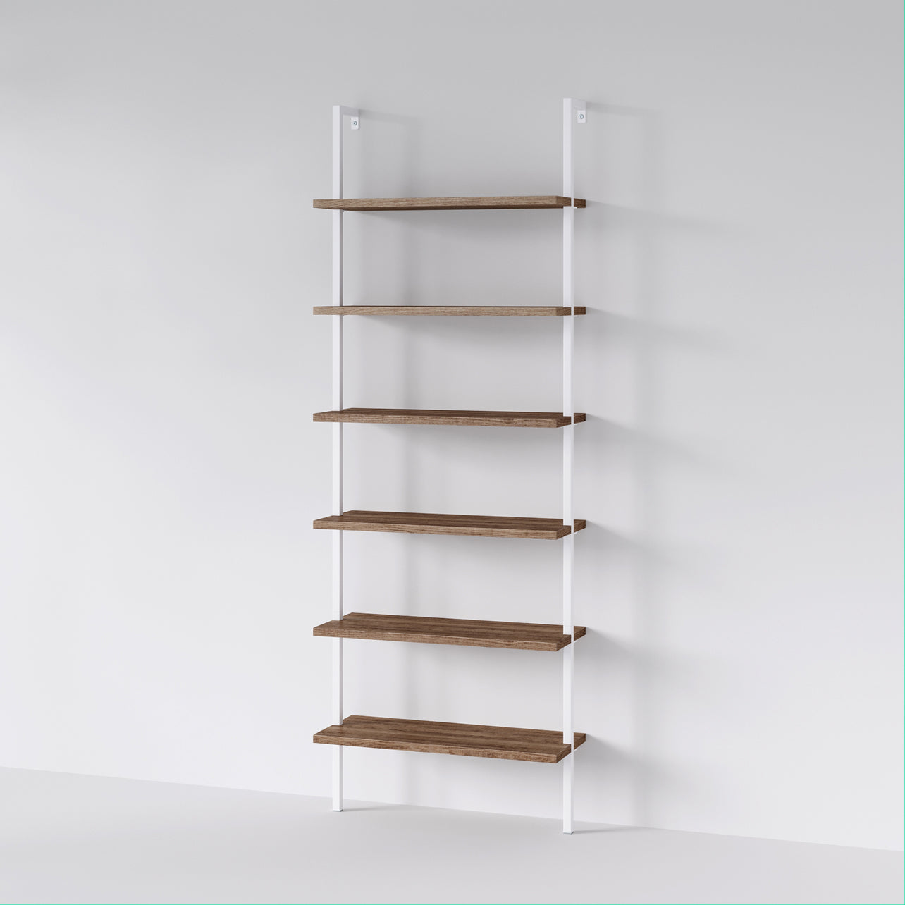 Theo Bookshelf Oak Matte White 6-Shelf Ladder | Nathan James